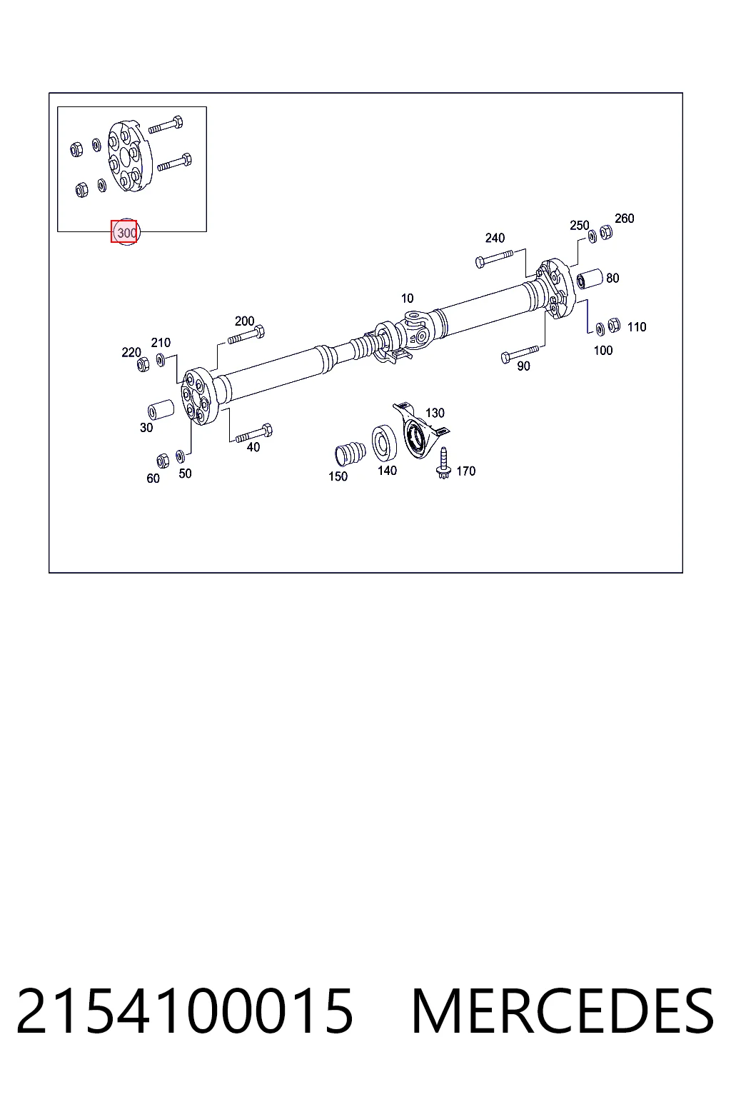 2154100015 Mercedes Acoplamiento elástico del cardán delantero/trasero