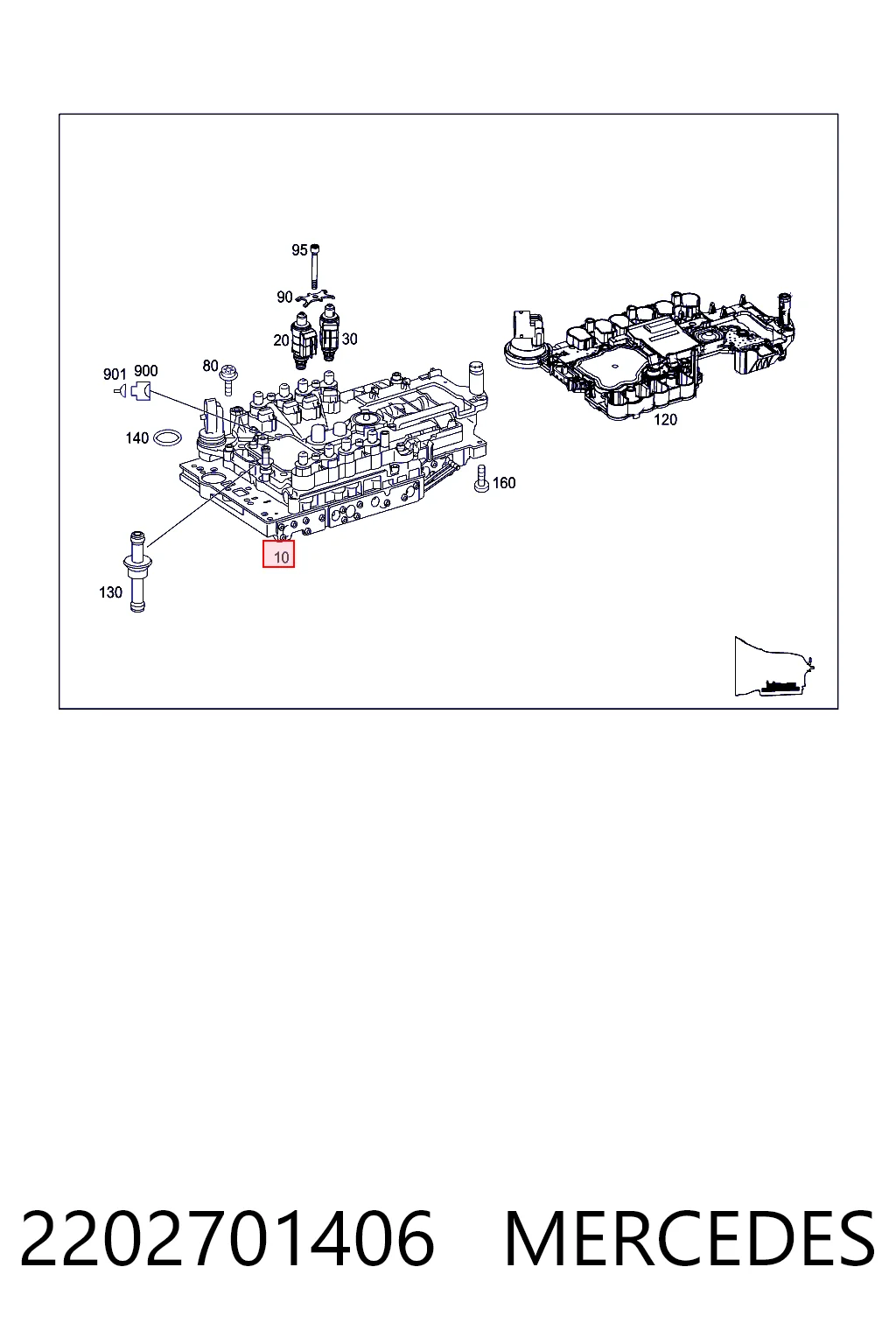 A220270290687 Mercedes Bloque de válvulas de la transmisión automática