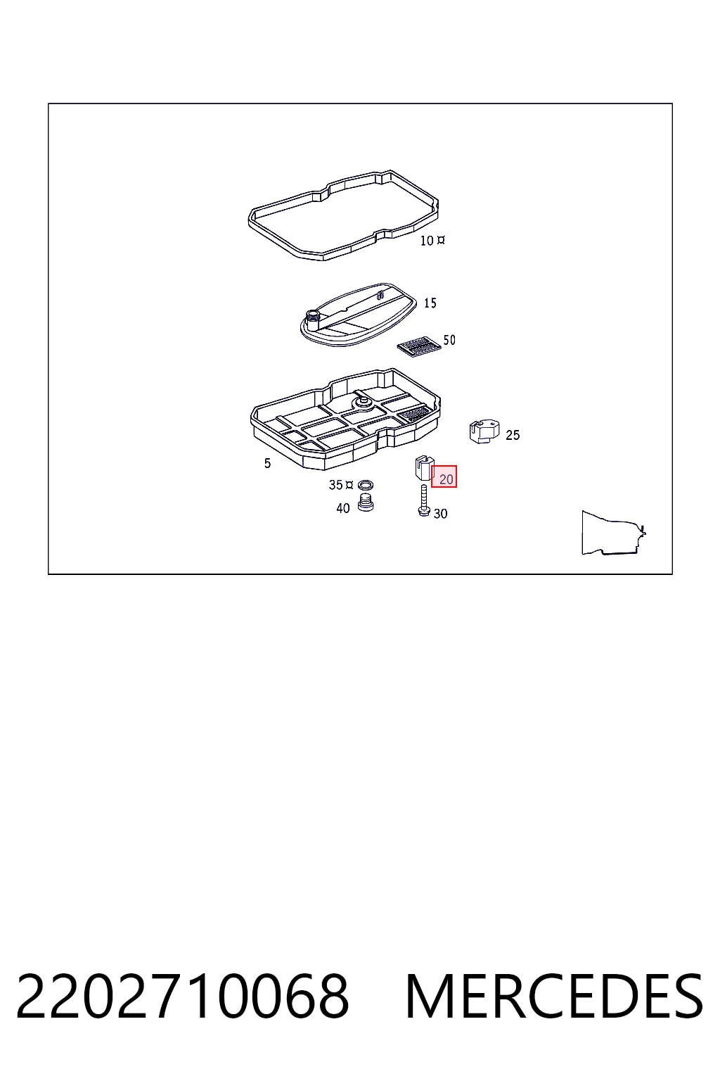 2202710068 Mercedes Soporte de la caja de cambios