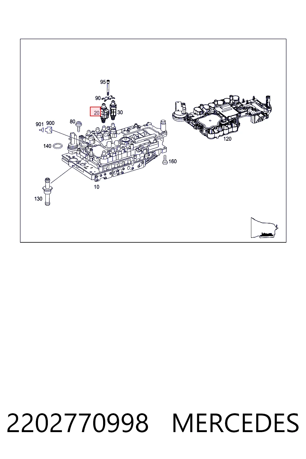 2202770998 Mercedes Solenoide de transmisión automática
