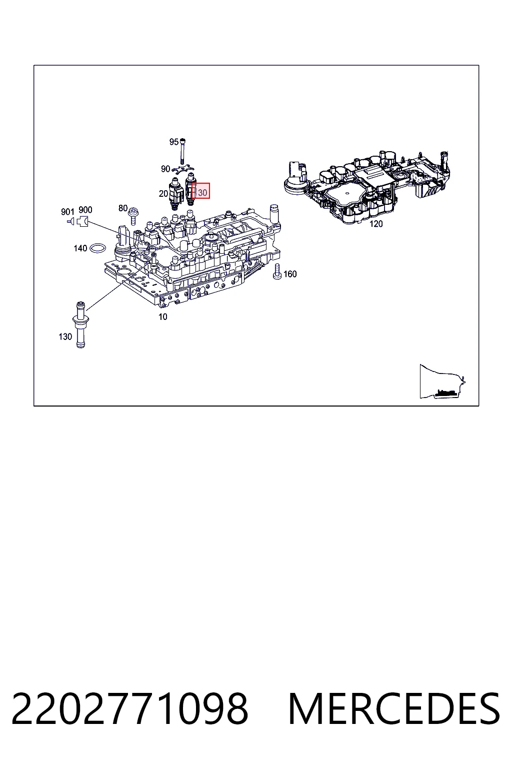 2202771098 Mercedes Solenoide de transmisión automática