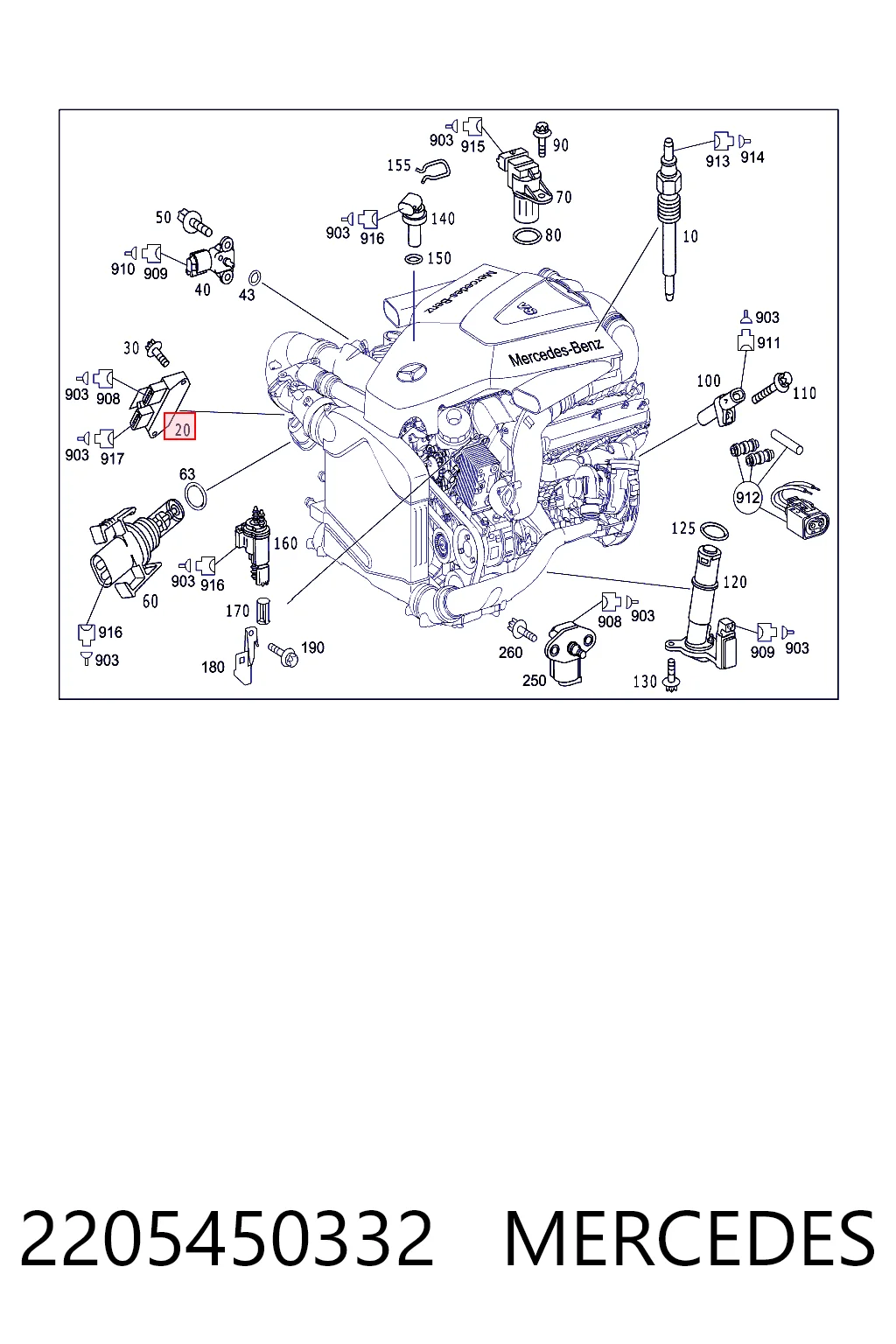 Relé de bujías de precalentamiento 2205450332 MERCEDES