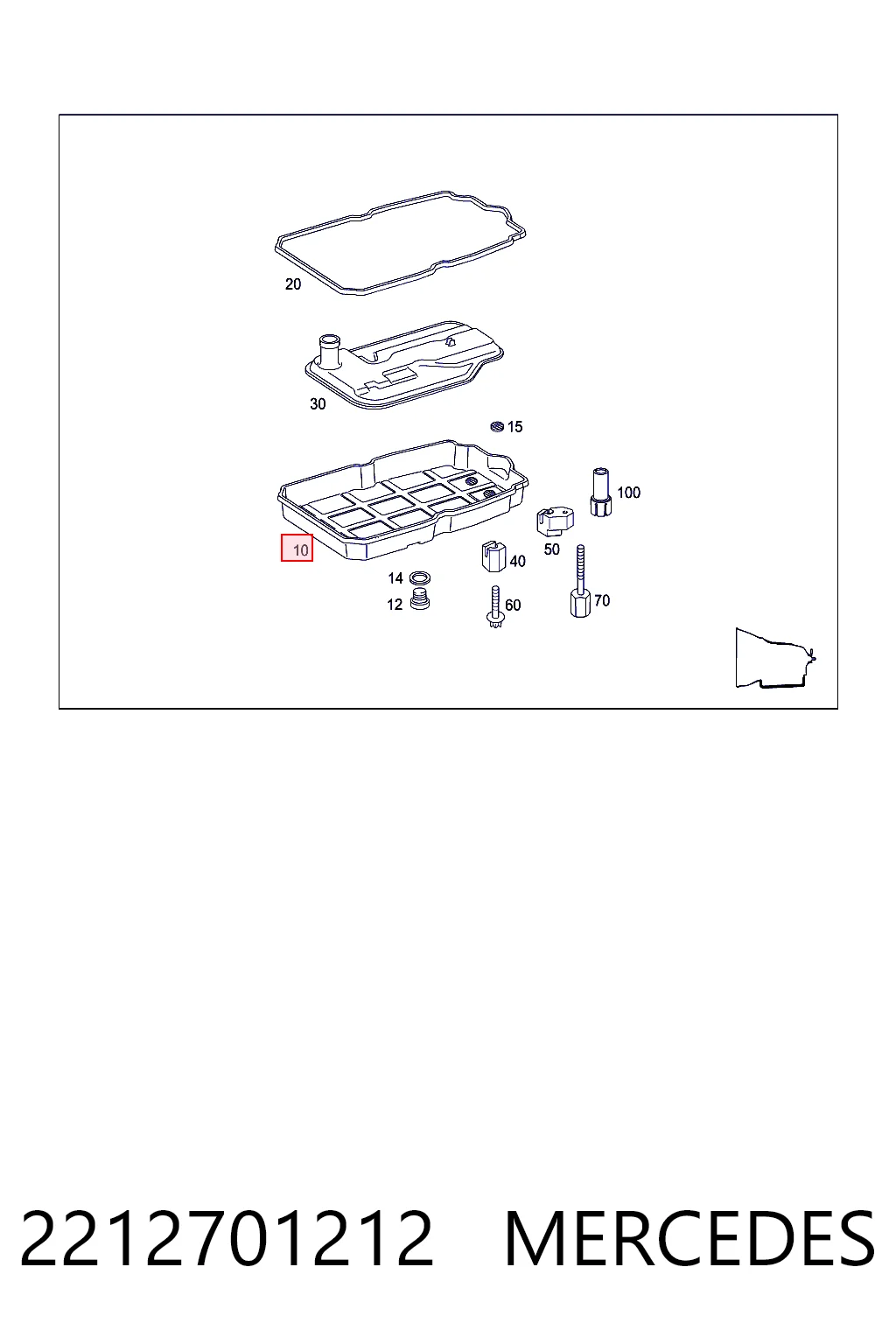 2212701212 Mercedes Cárter de aceite, caja automática