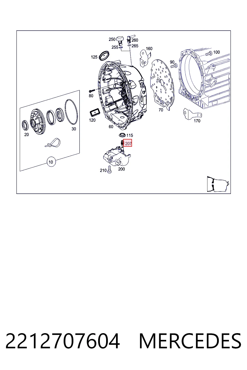 2212707604 Mercedes Buje delantero de bomba de aceite de transmisión automática