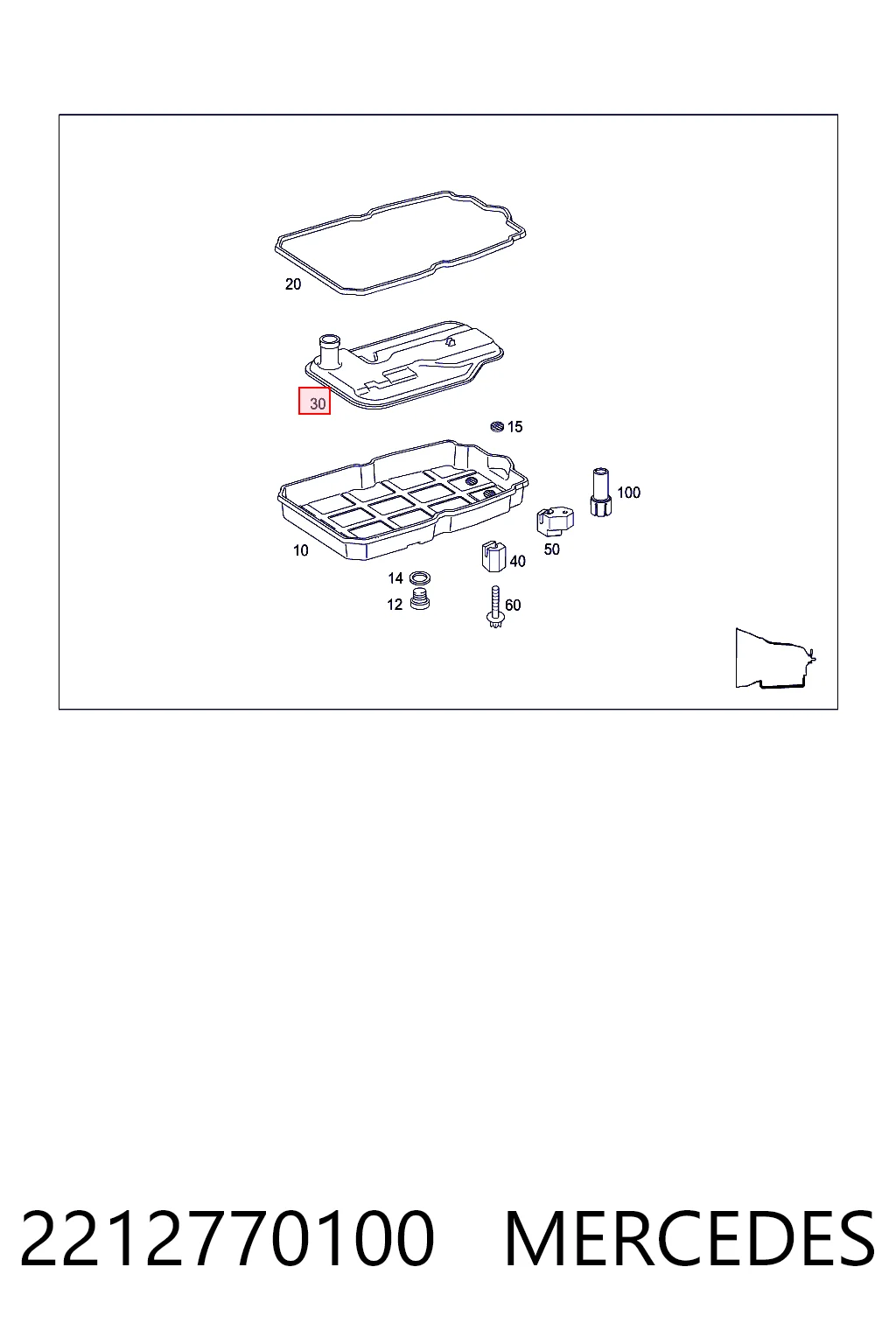 2212770100 Mercedes Filtro hidráulico transmisión automática
