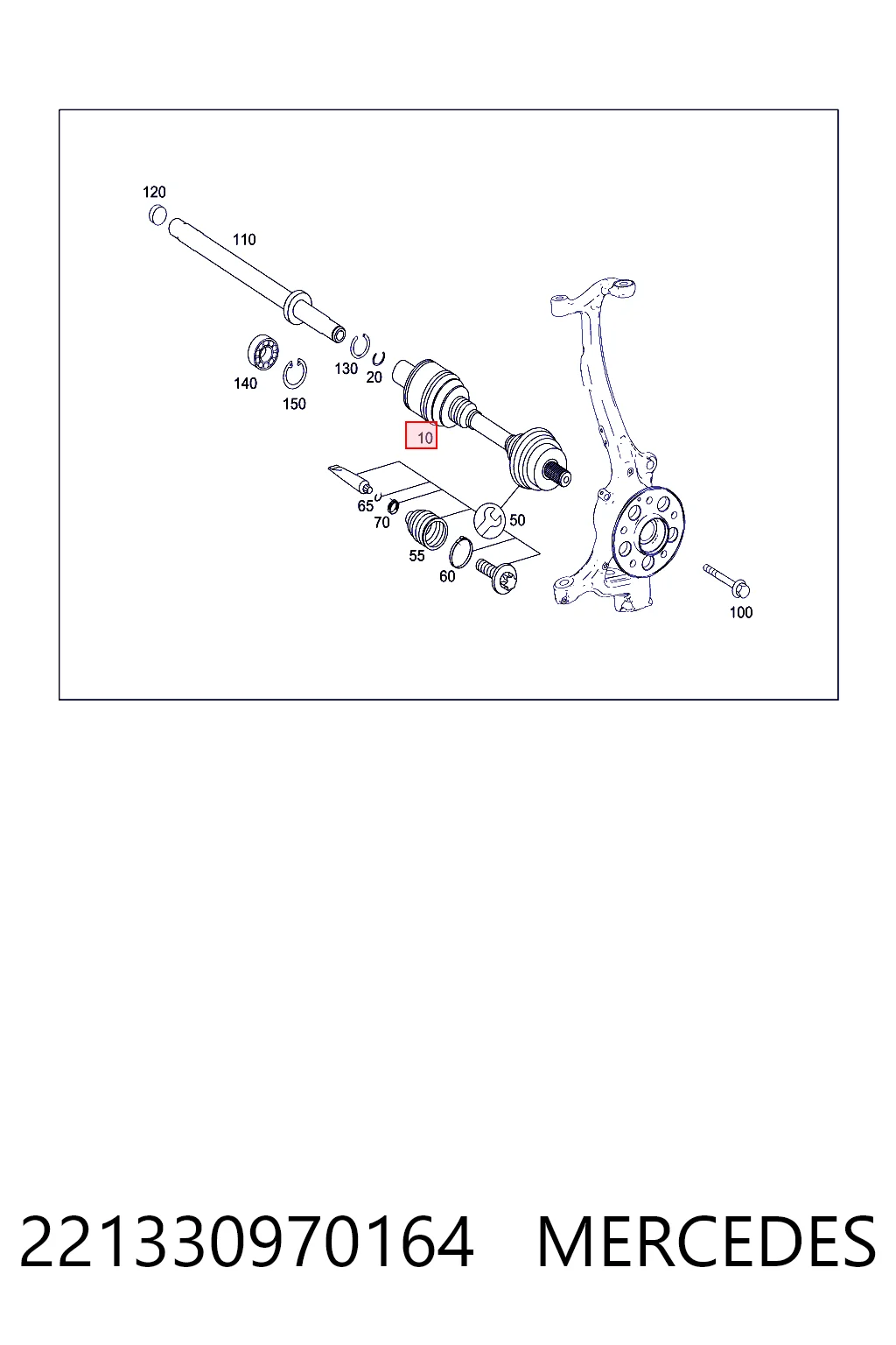 221330970164 Mercedes Semieje delantero izquierdo