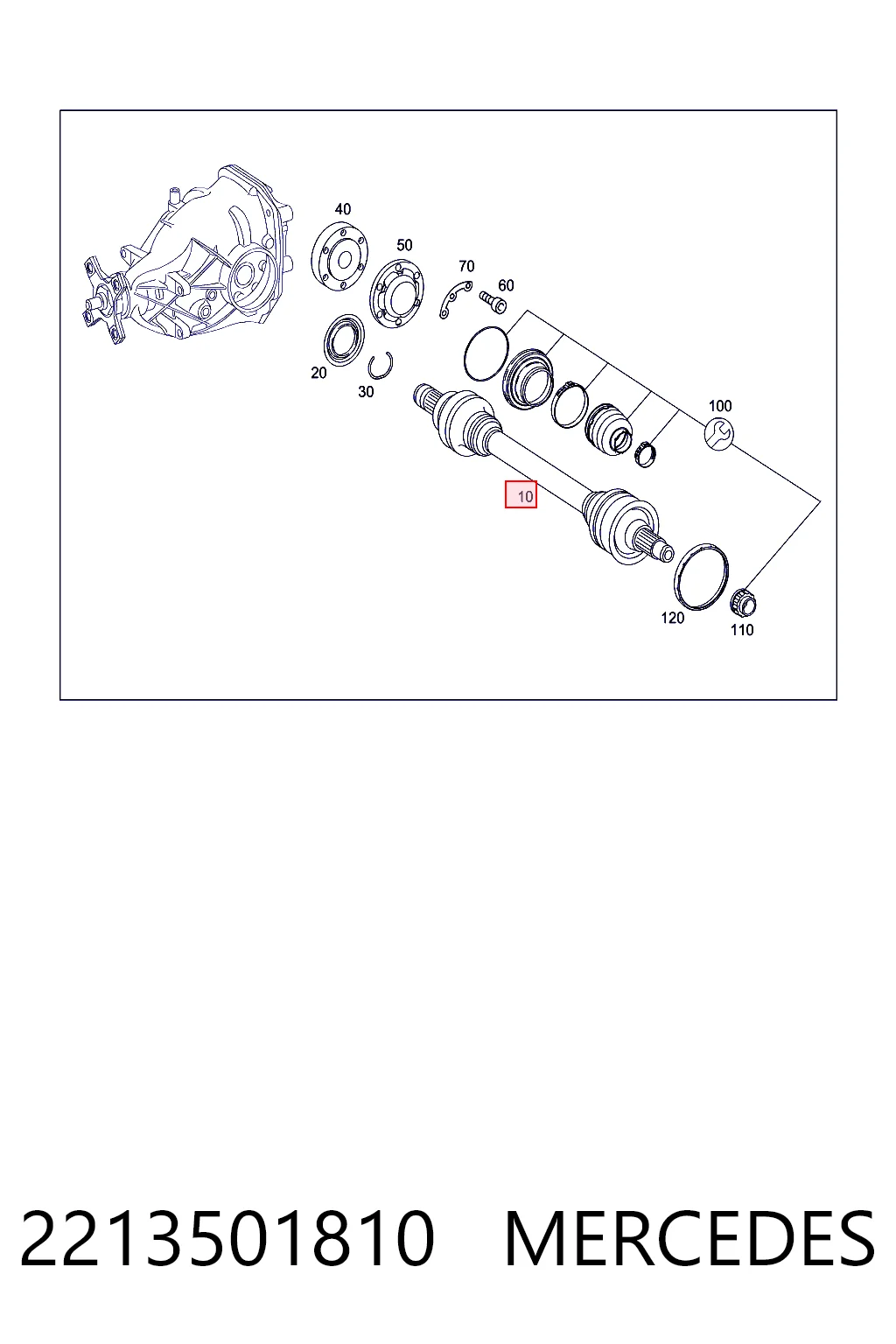 2213501810 Mercedes Semieje trasero