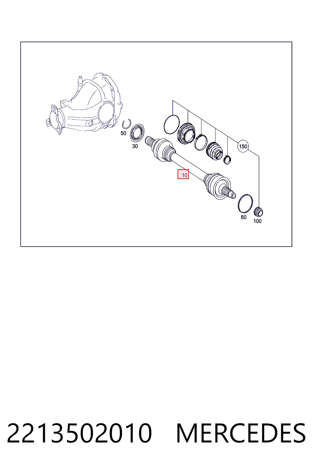 Semieje trasero para Mercedes S  C216