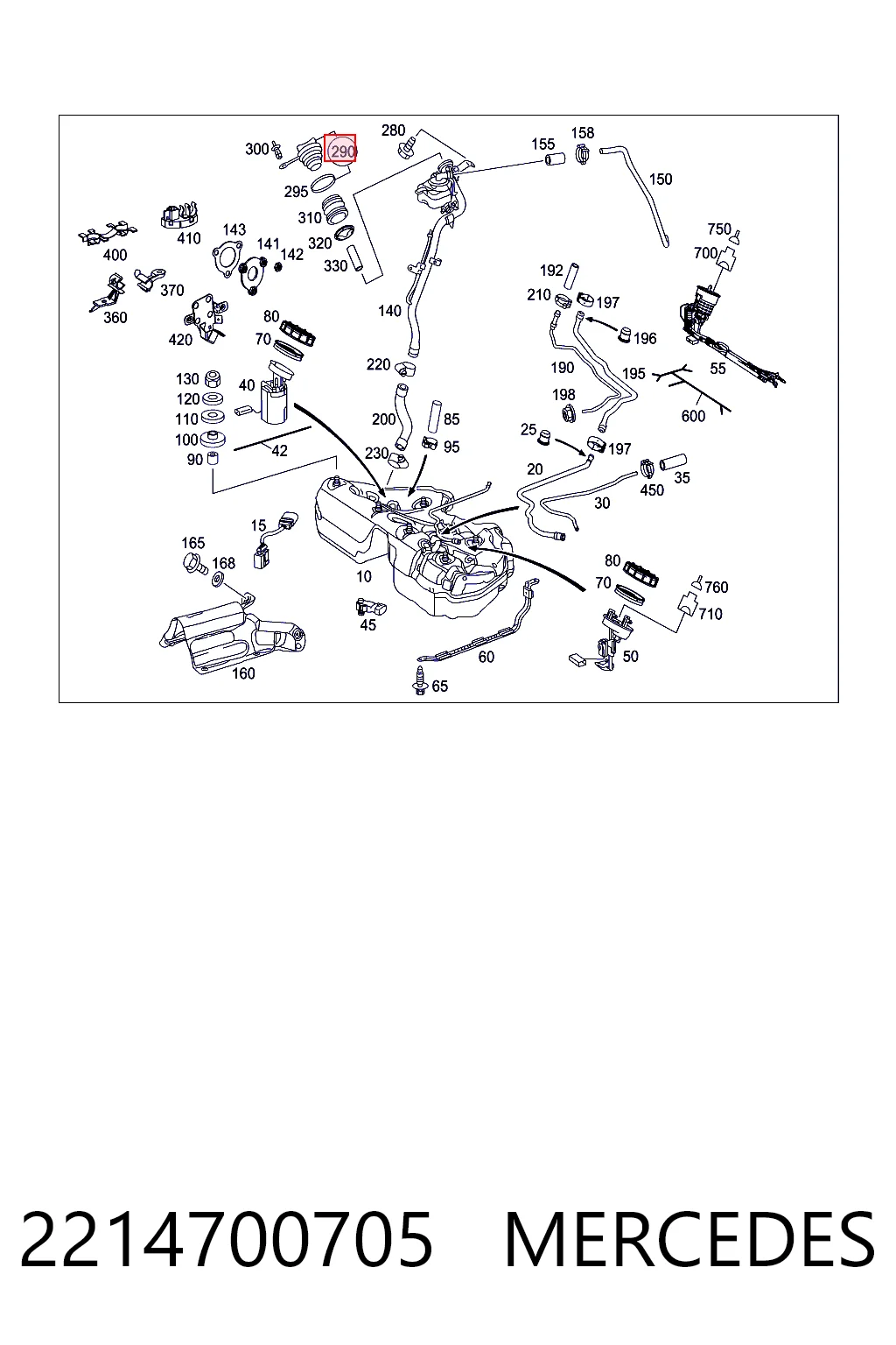 Comprar A2214700705 VAG Tapa de depósito de combustible