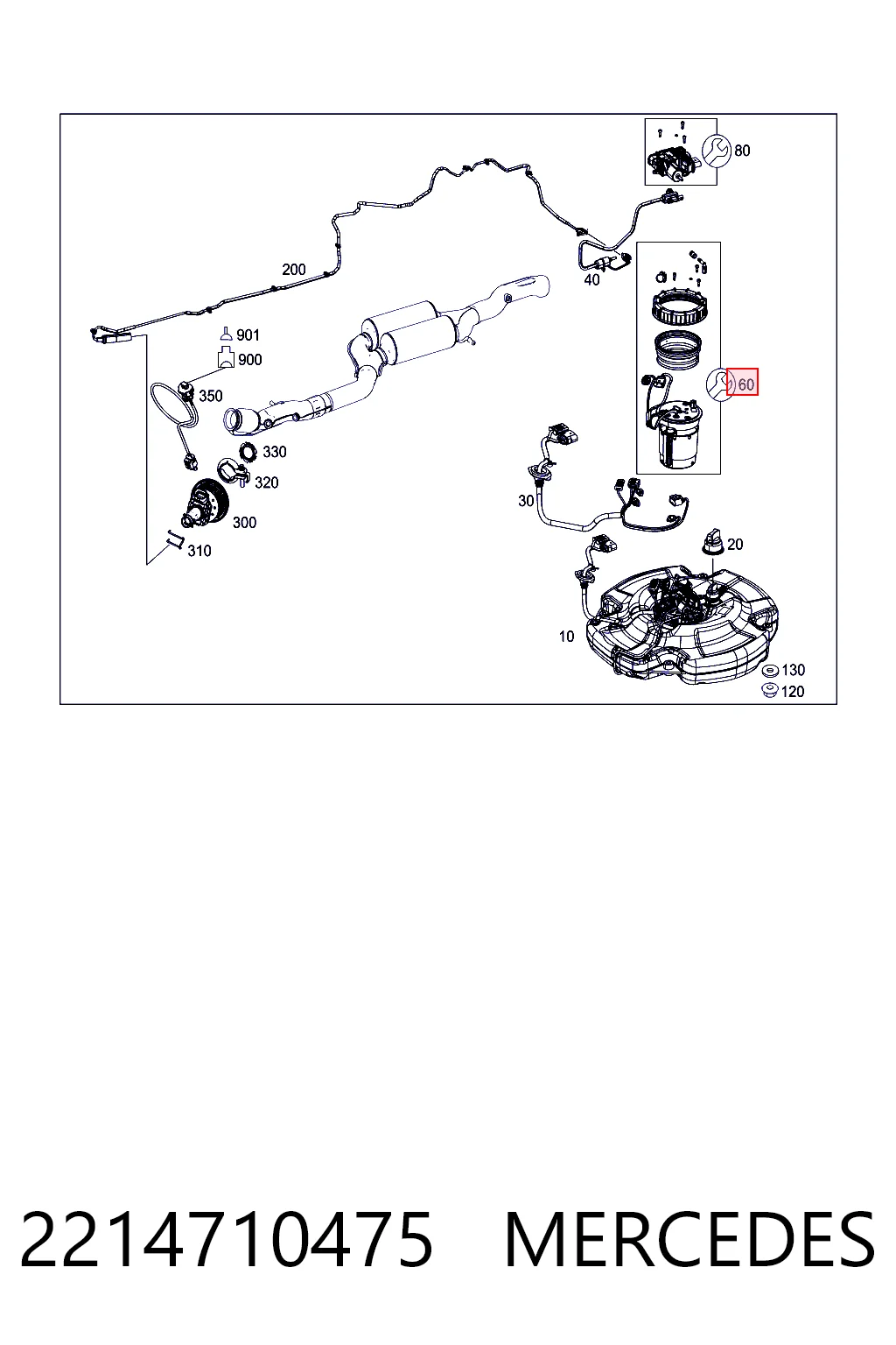 2214710475 Mercedes Calentador de combustible