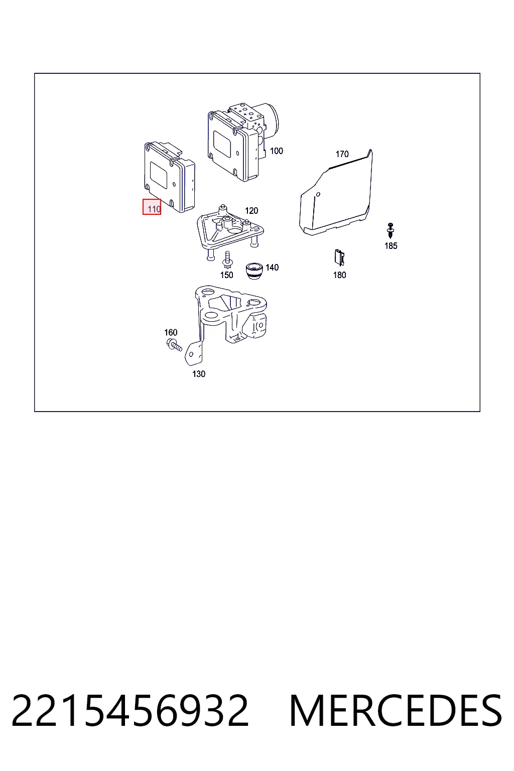 Módulo de control de ESP 2215456932 MERCEDES