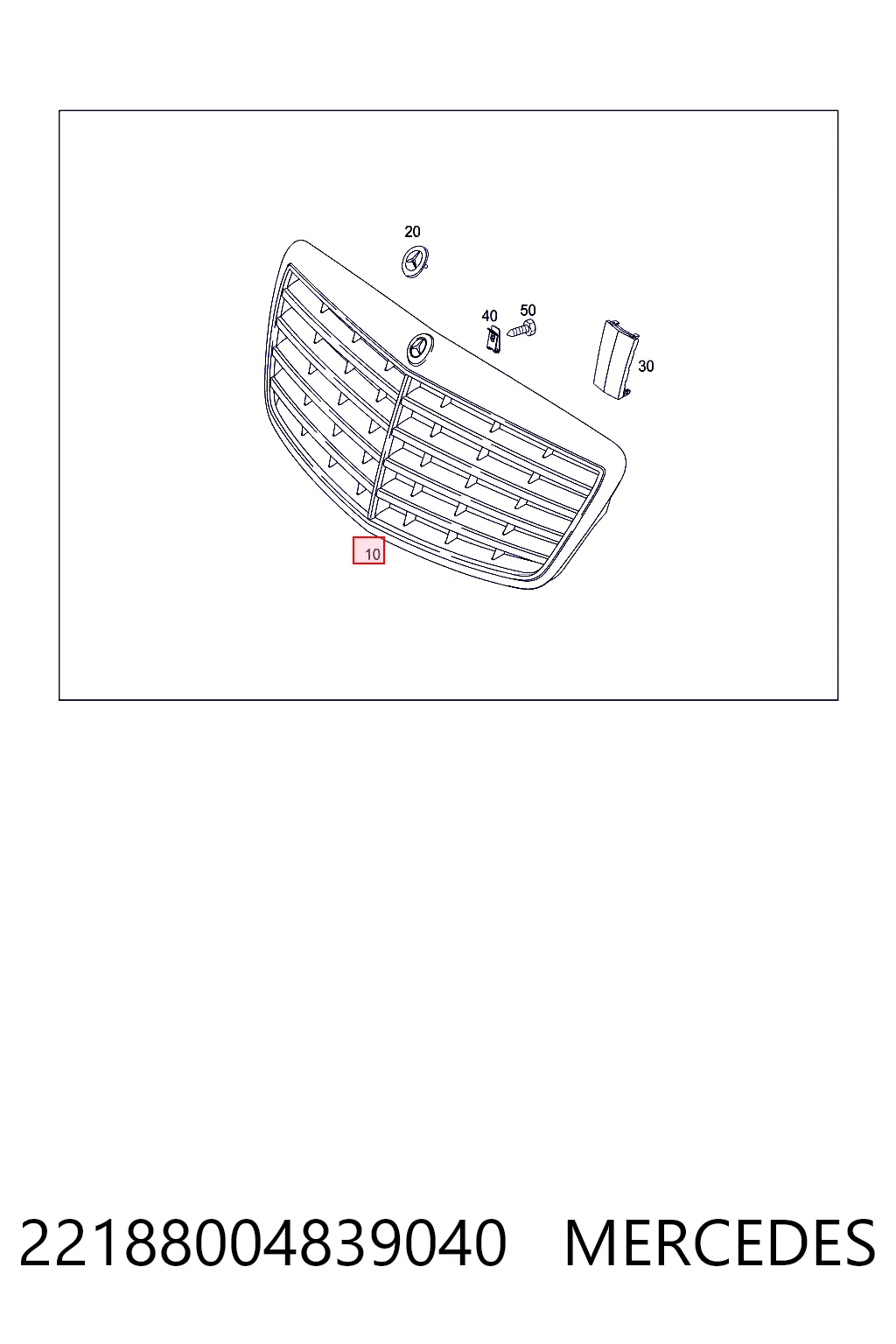 Calandra para Mercedes S  W221