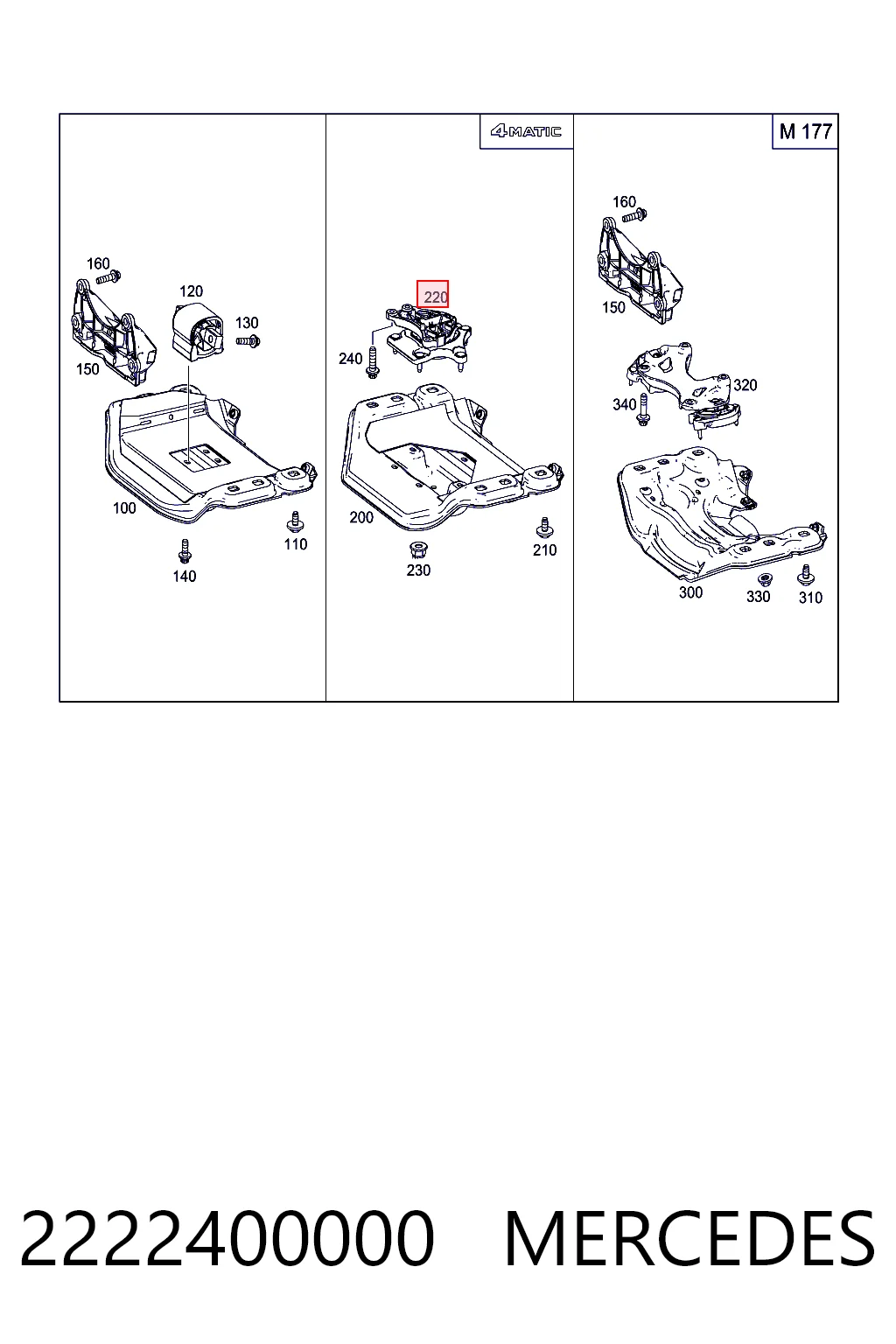2222400000 Mercedes Taco de motor