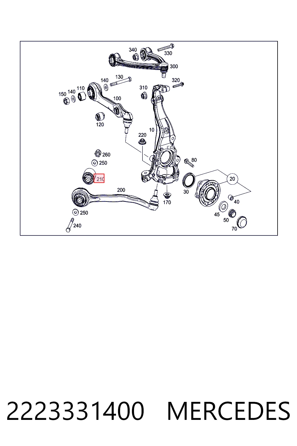 2223331400 Mercedes Silentblock de brazo de suspensión delantero inferior
