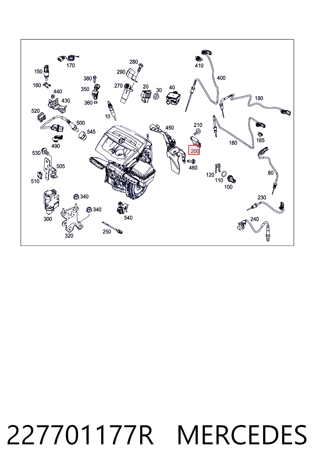 227701177R Mercedes Sensor de presion de escape