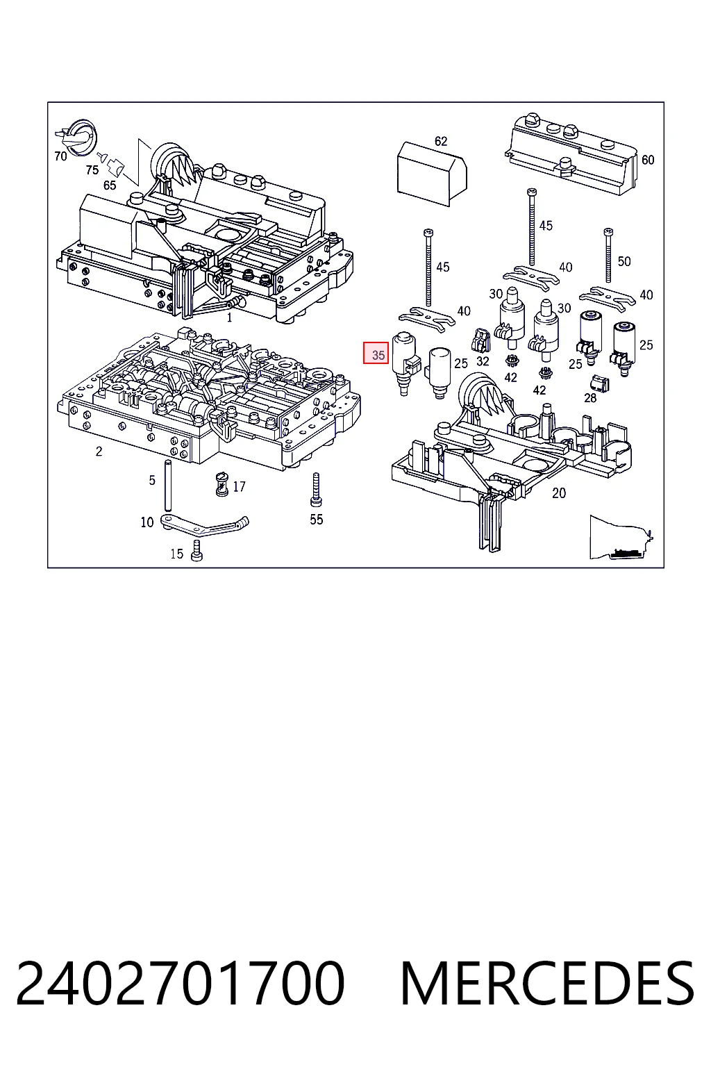 2402701700 Mercedes Solenoide de transmisión automática