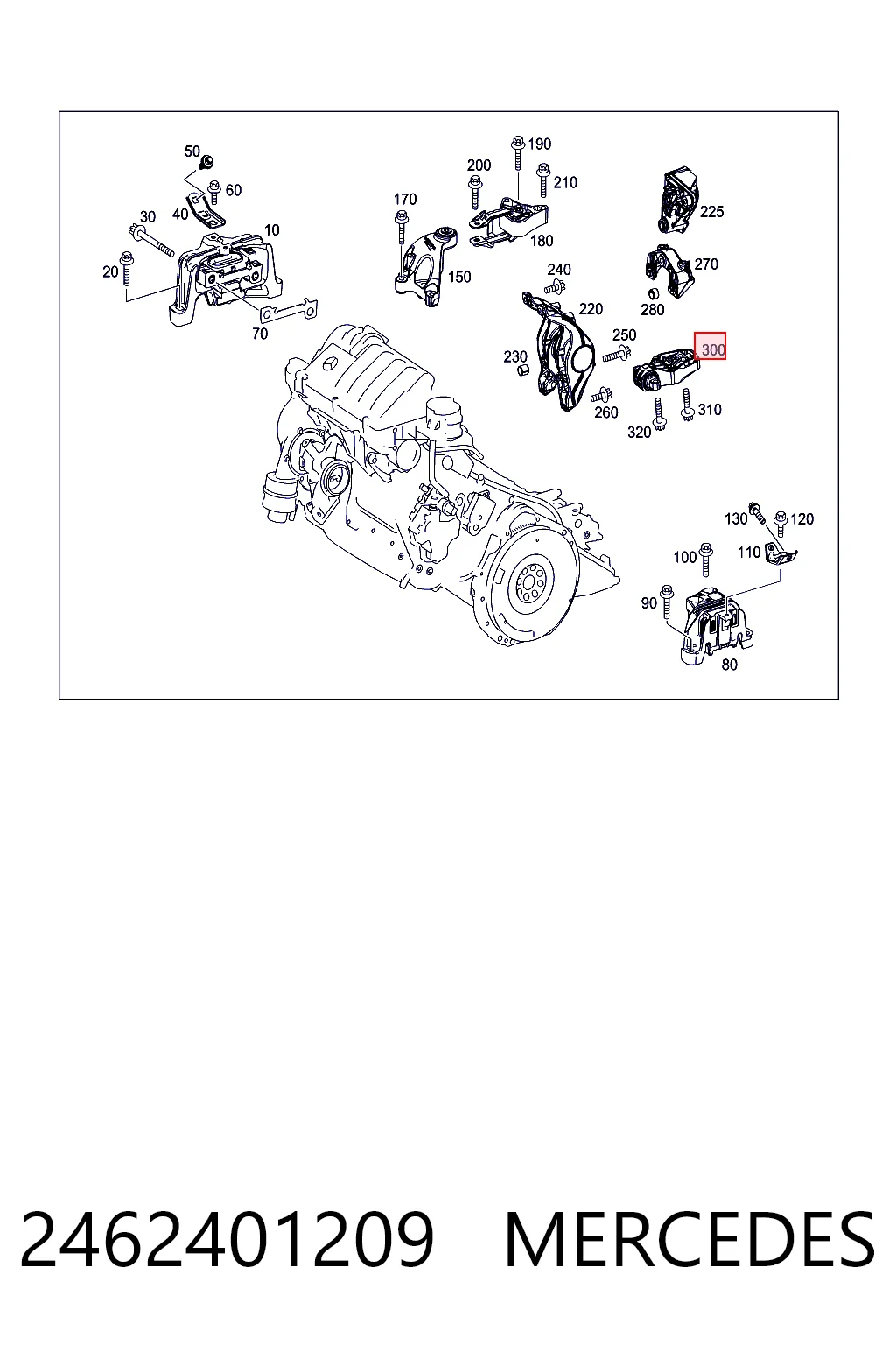2462401209 Mercedes Taco de motor