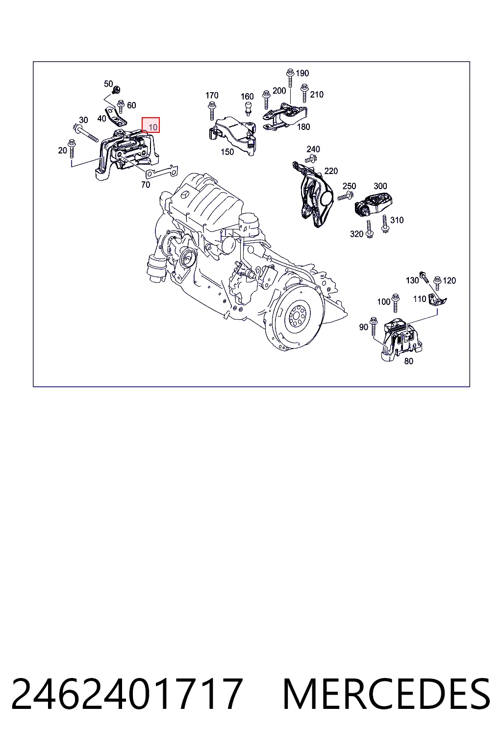 2462401717 Mercedes Soporte de motor derecho