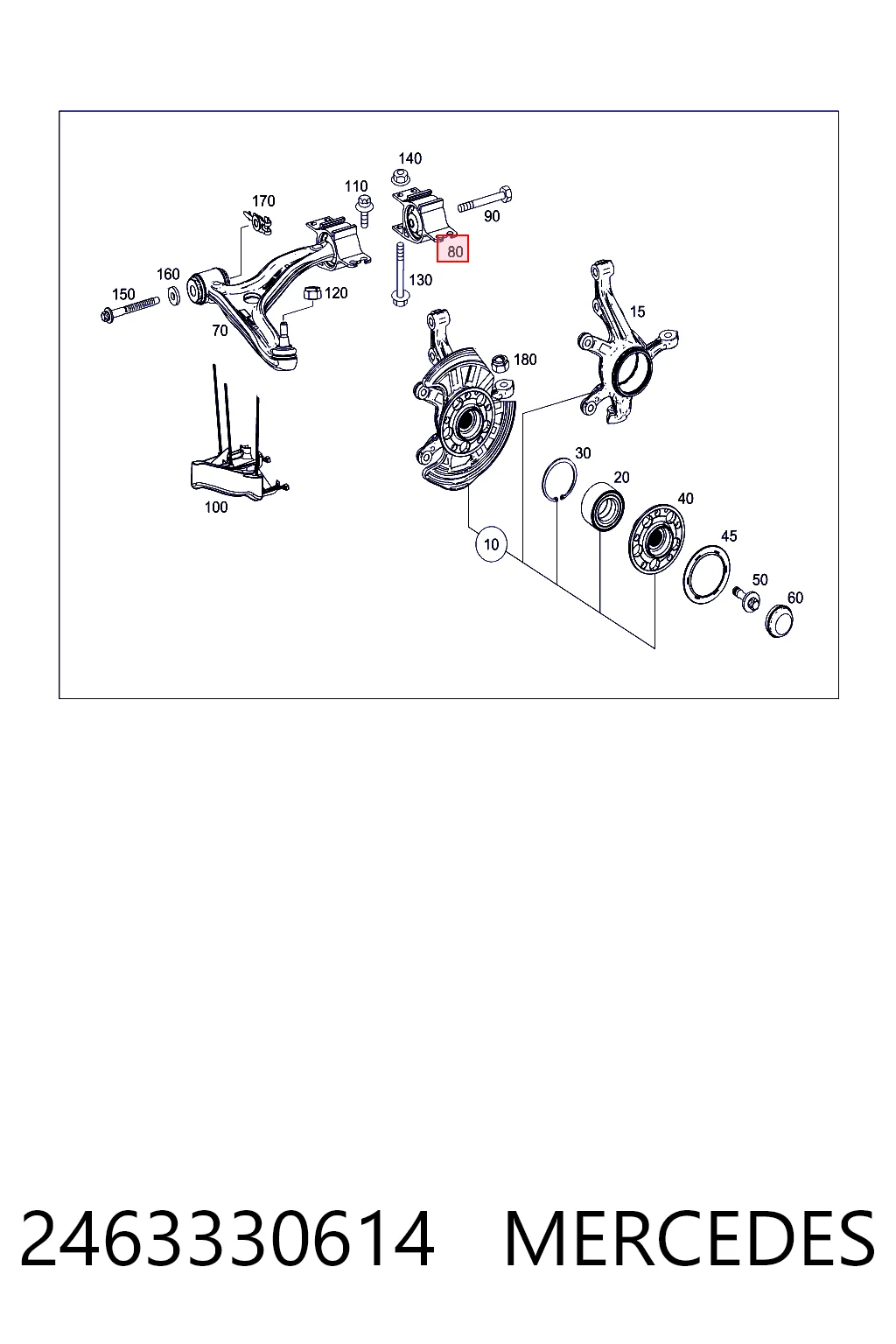 2463330614 Mercedes Silentblock de brazo de suspensión delantero inferior