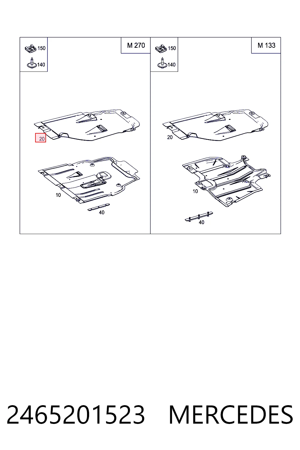 2465201523 Mercedes Protección de cárter