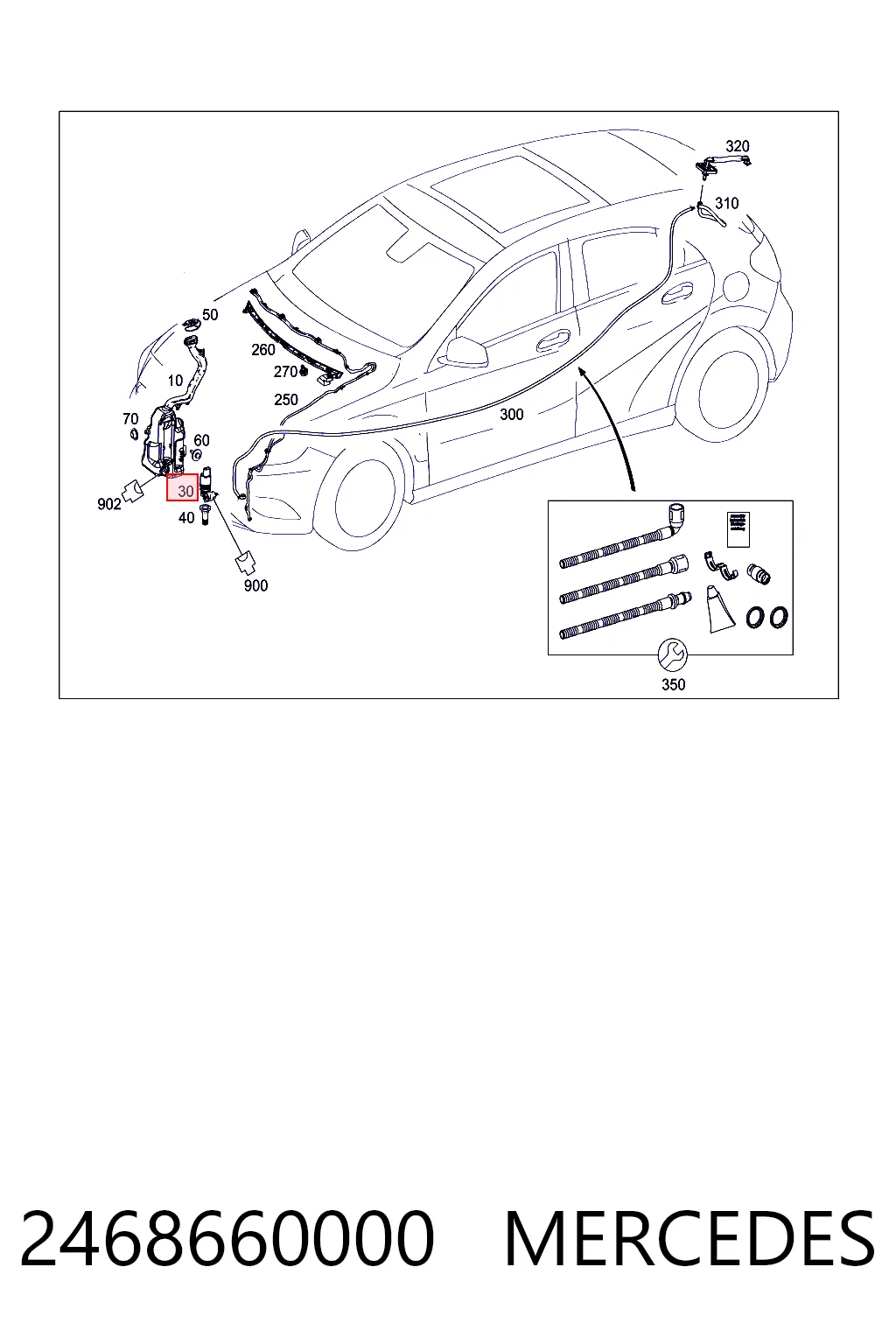 2468660000 Mercedes Bomba-motor de limpiaparabrisas delantero/trasero