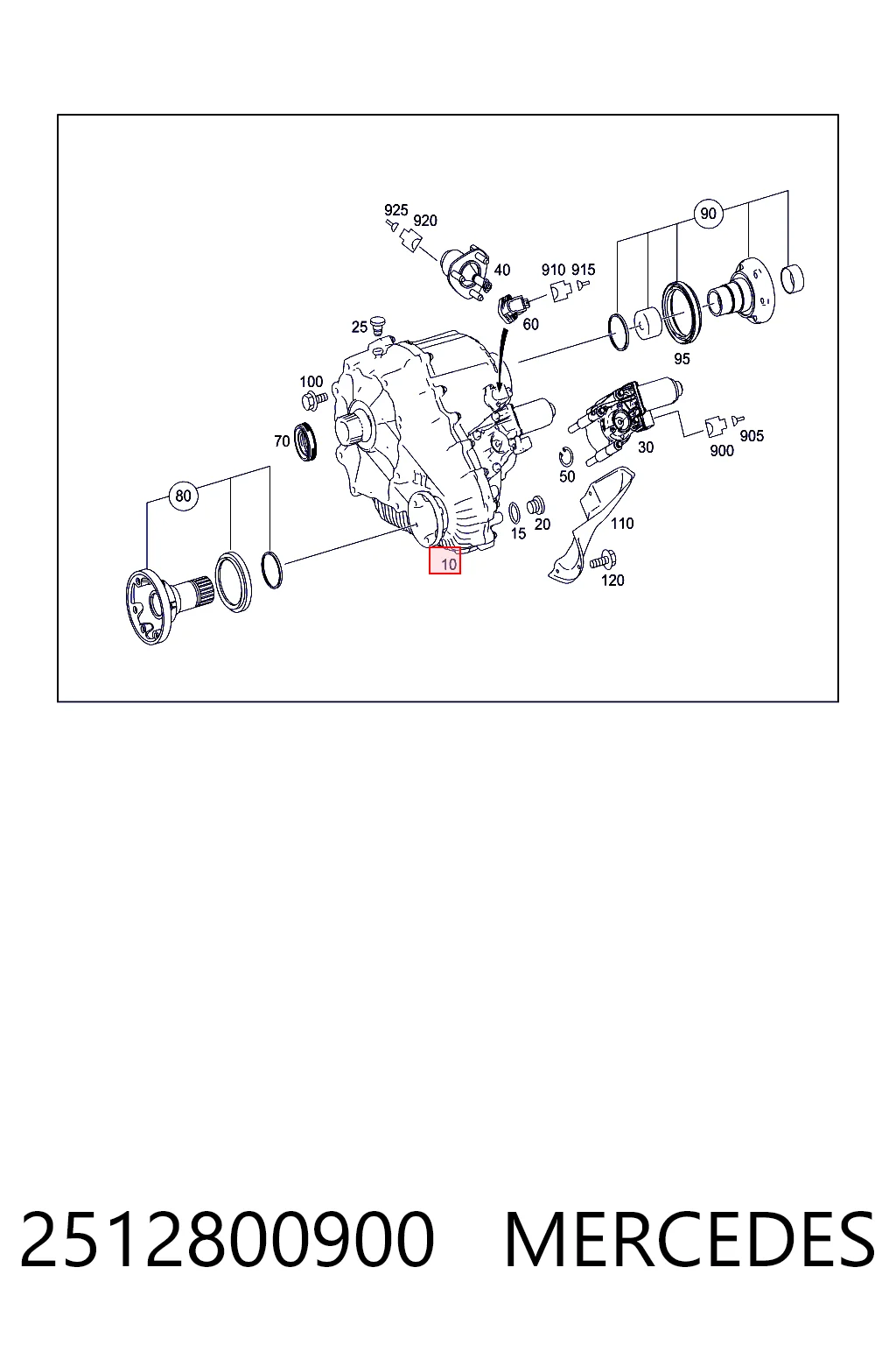 2512800900 Mercedes Caja de transferencia