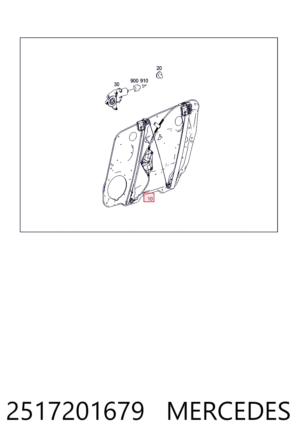 Mecanismo levanta, puerta delantera derecha para Mercedes R  W251