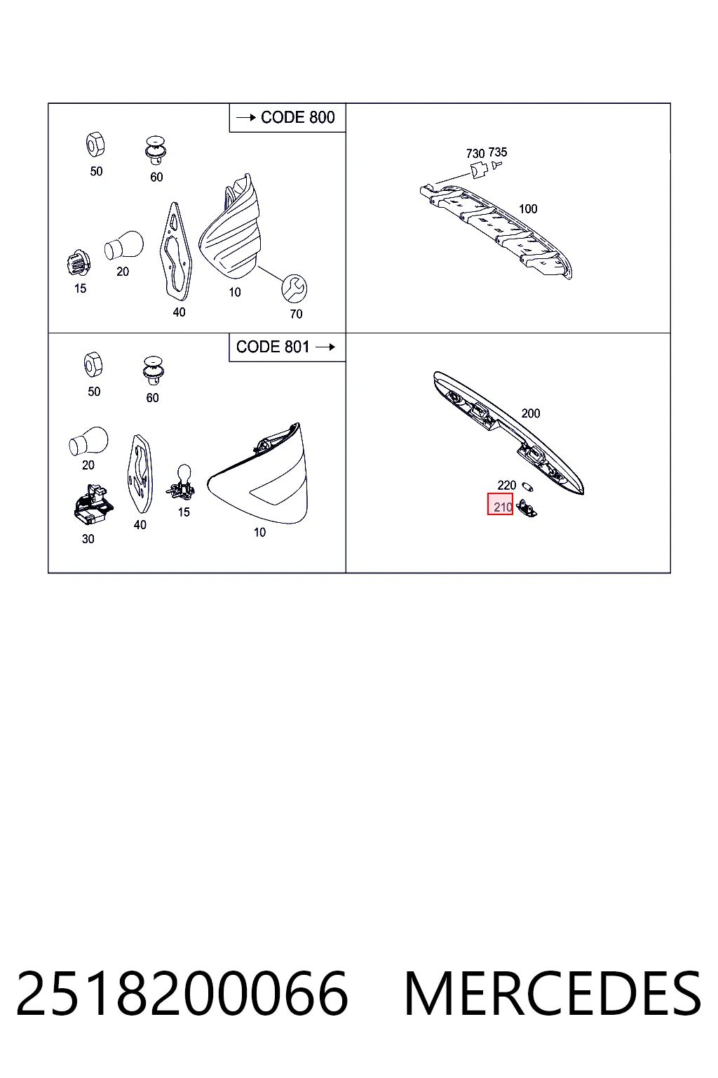 Comprar Luz matricula Mercedes ML/GLE  W164