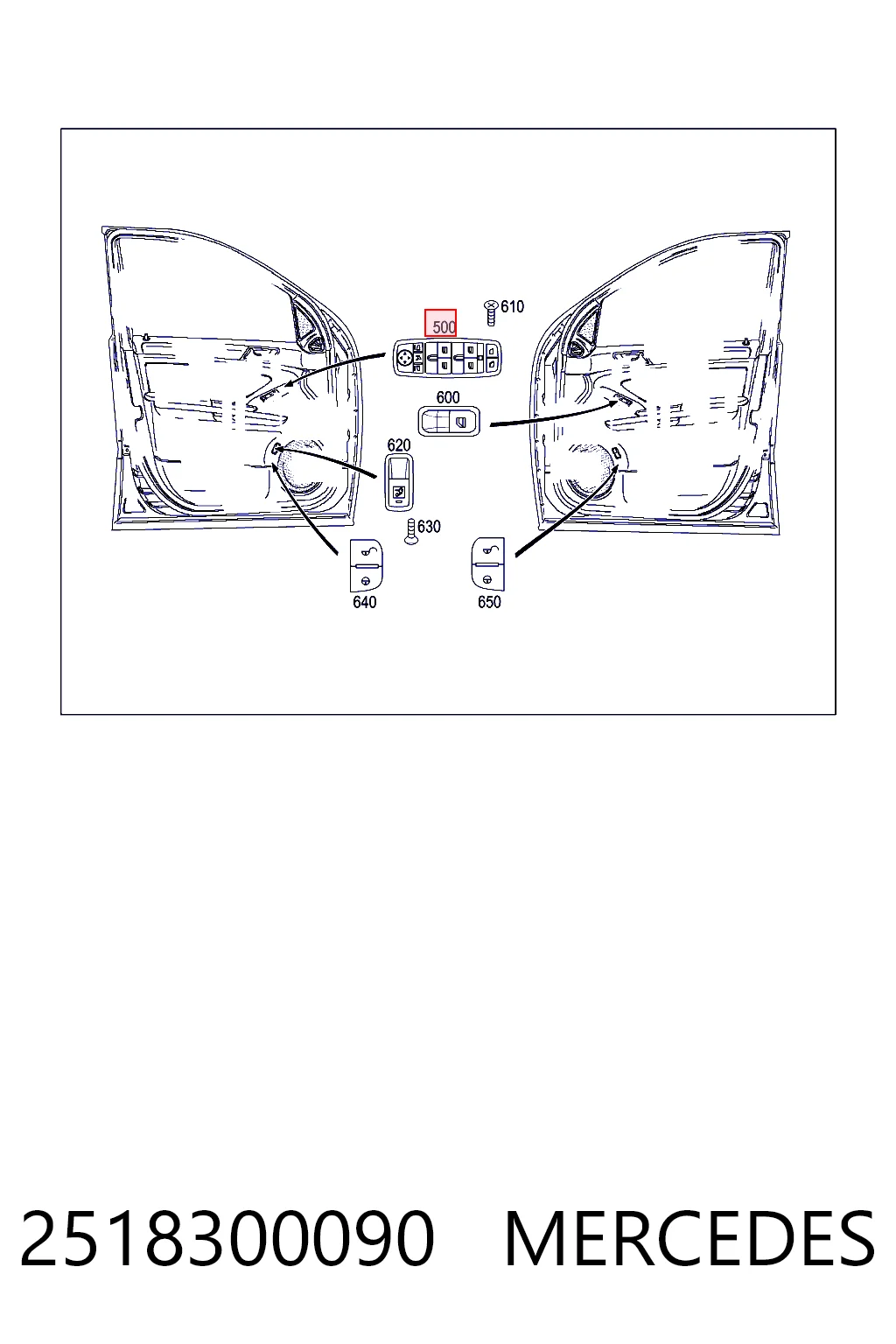2518300090 Mercedes Unidad de control de elevalunas delantera izquierda