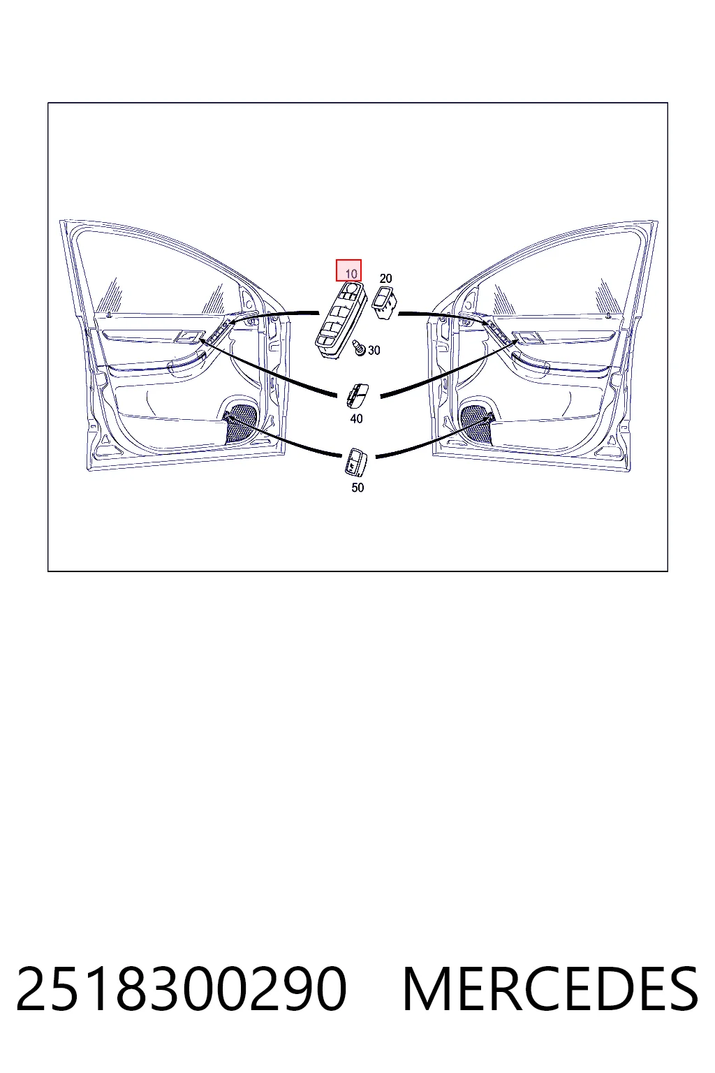 2518300290 Mercedes Unidad de control de elevalunas delantera izquierda
