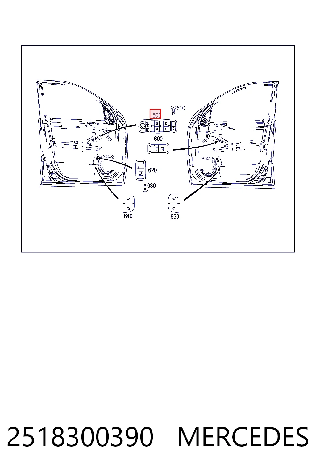 2518300390 Mercedes Unidad de control de elevalunas delantera izquierda