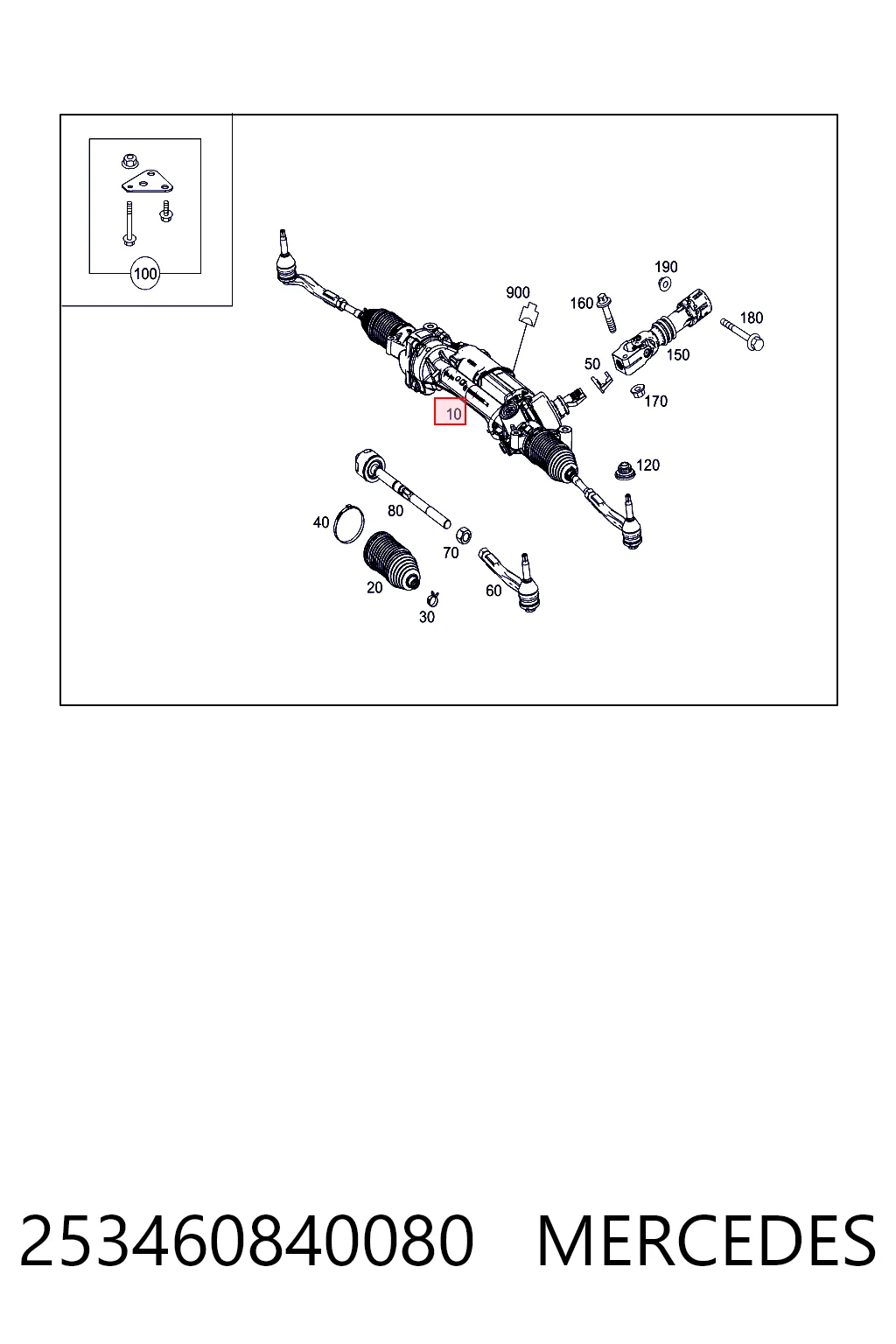 Cremallera caja de direccion para Mercedes GLC  X253