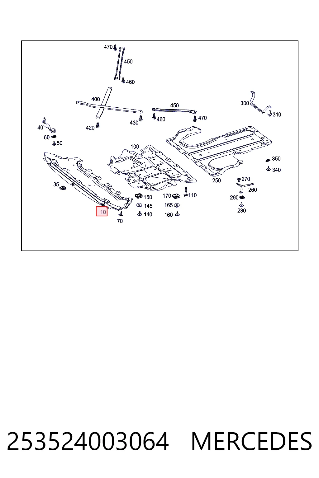 Protector antiempotramiento del motor  Mercedes Vito  (639)
