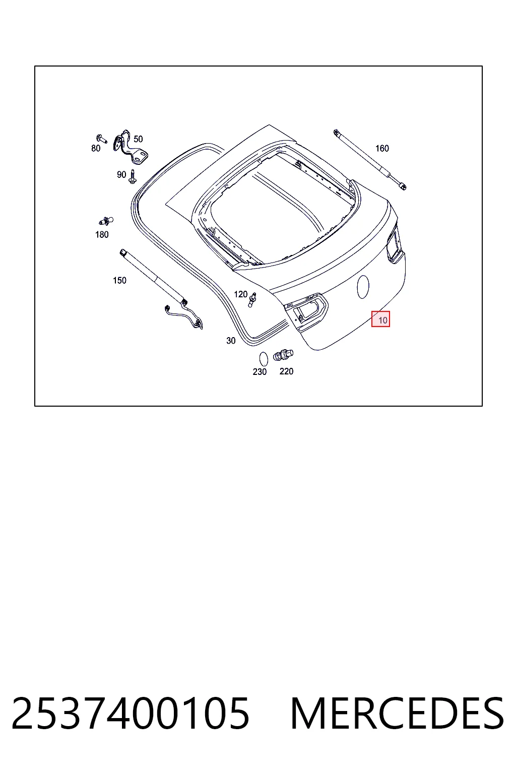 Puerta trasera del maletero (portón trasero) 2537400105 MERCEDES