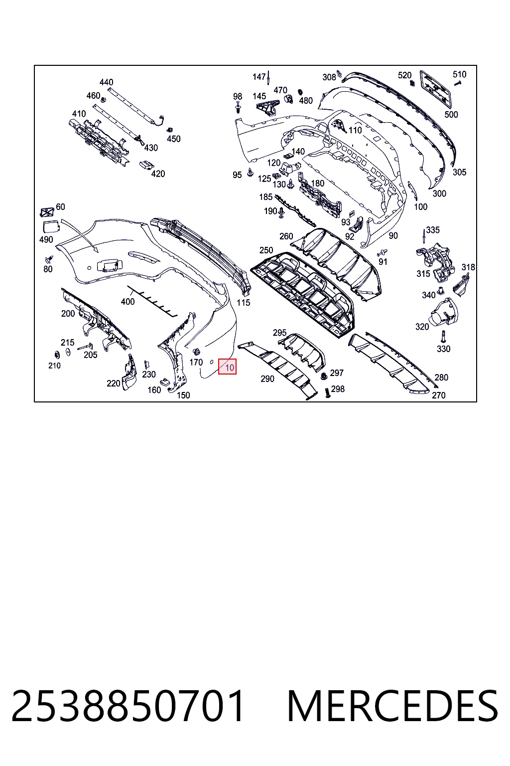 Parachoques trasero para Mercedes GLC C253