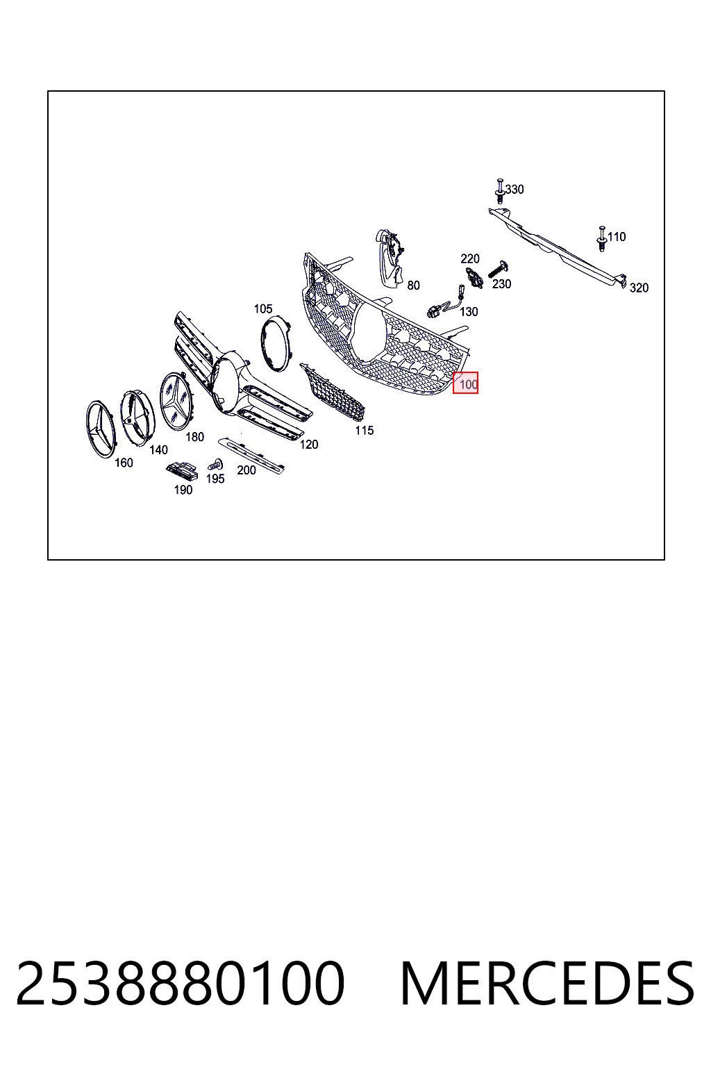 Calandra para Mercedes GLC  C253