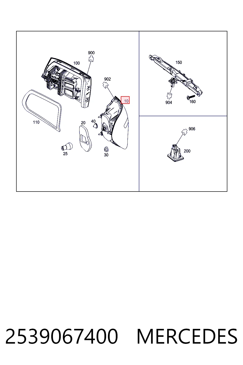 Piloto trasero derecho para Mercedes GLC  X253