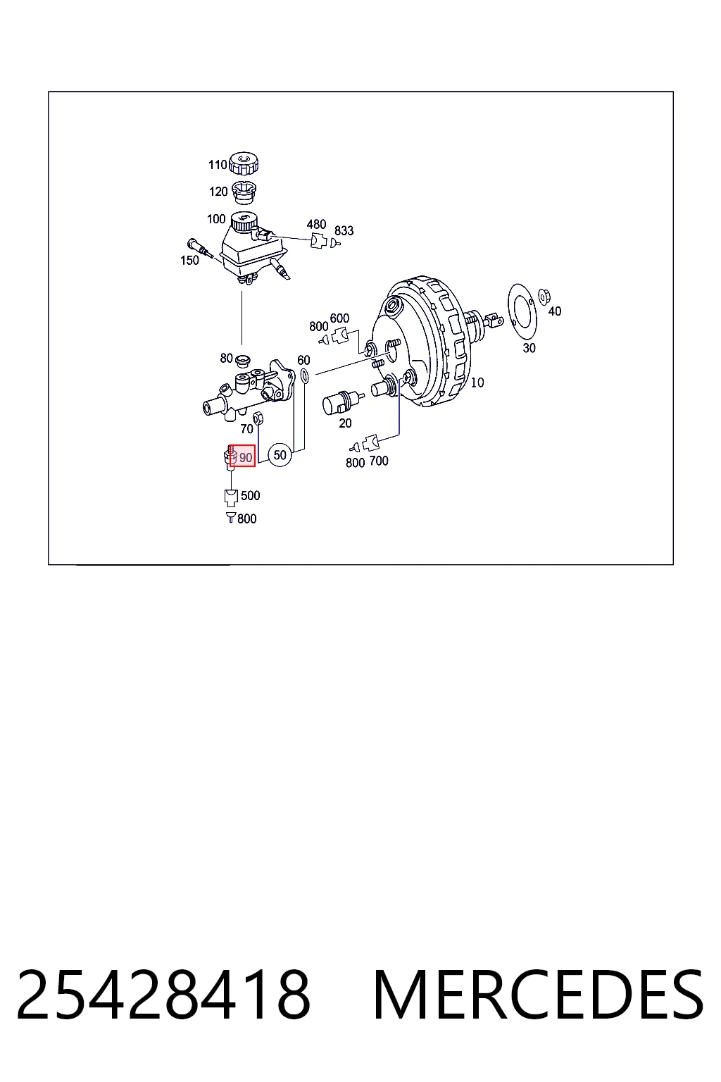 25428418 Mercedes Sensor de presión de líquido de frenos