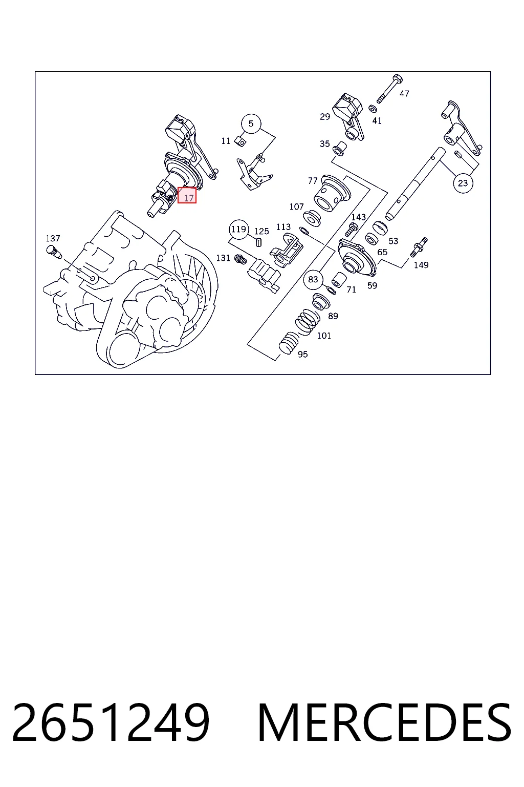 Casquillo palanca cambio para Mercedes Vito I 638
