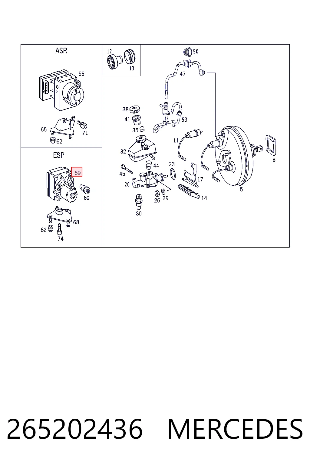 Unidad de control ABS hidráulico para Mercedes C  S202