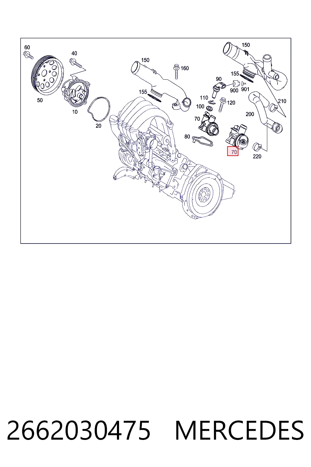 2662030475 Mercedes Termostato de agua
