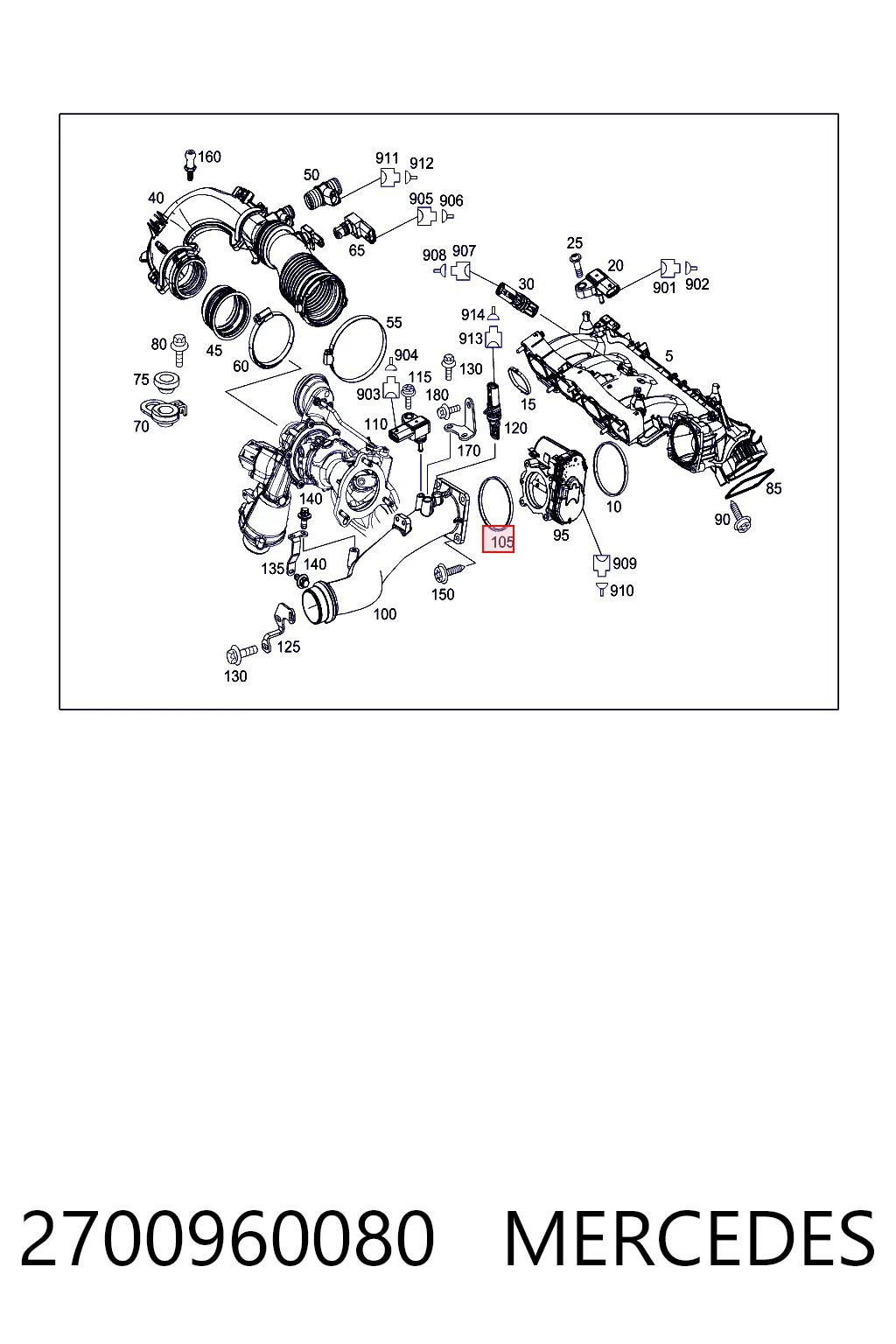 Junta del cuerpo de mariposa para Mercedes A  W176