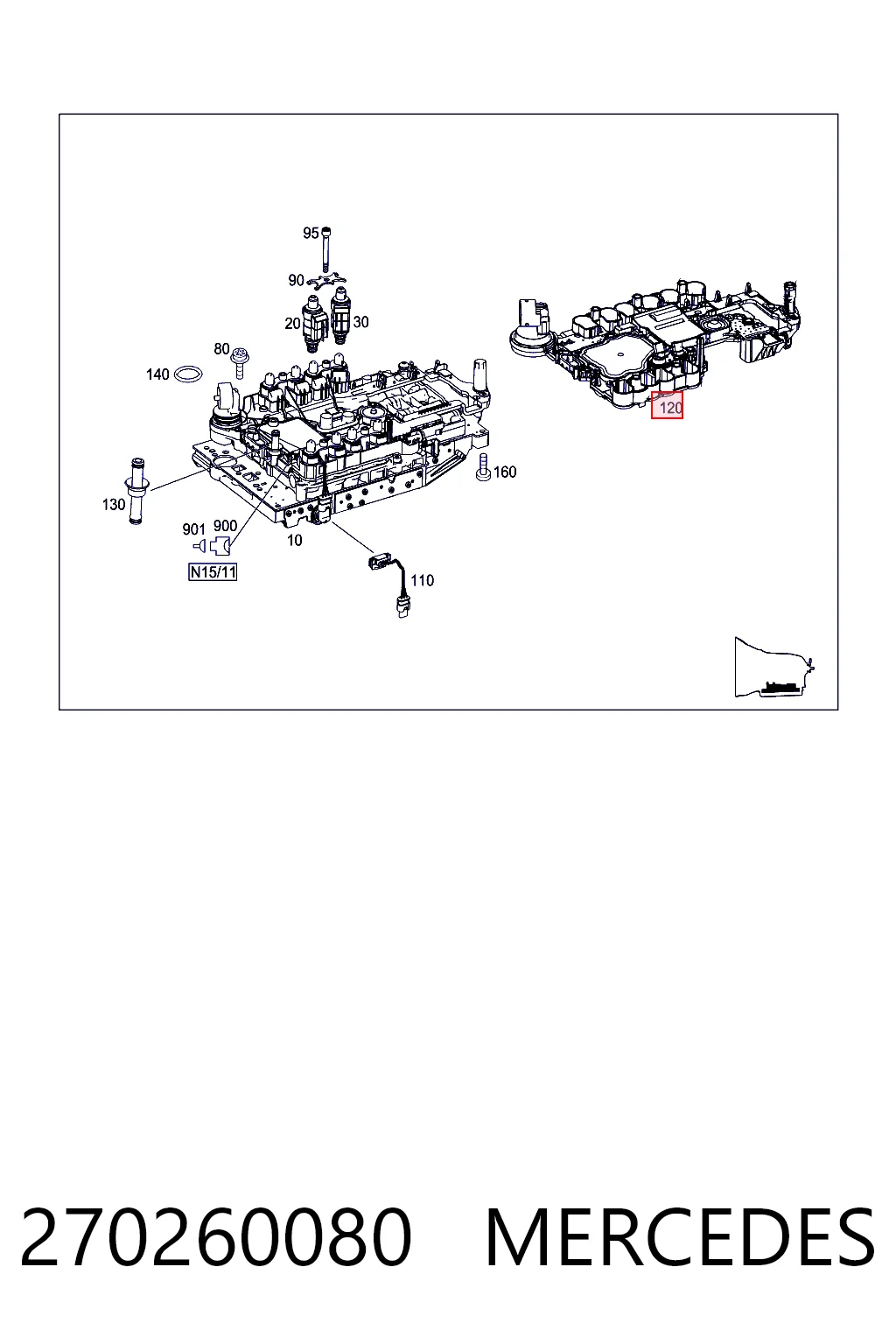 270260080 Mercedes Placa electrónica de transmisión automática