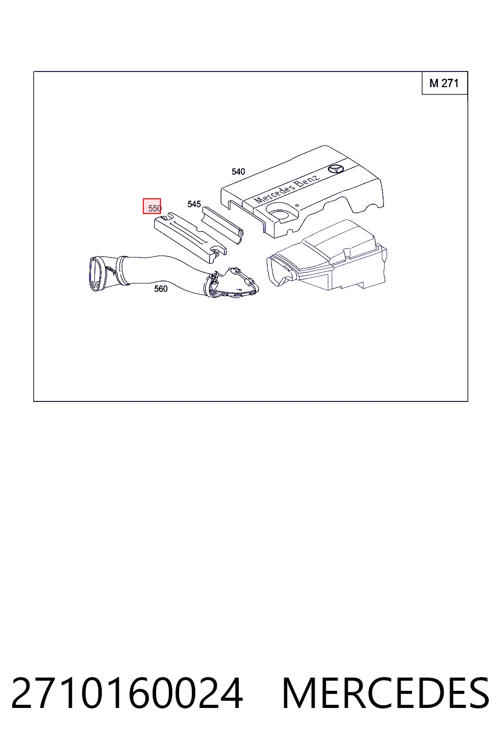 2710160024 Mercedes Tapa del motor decorativa