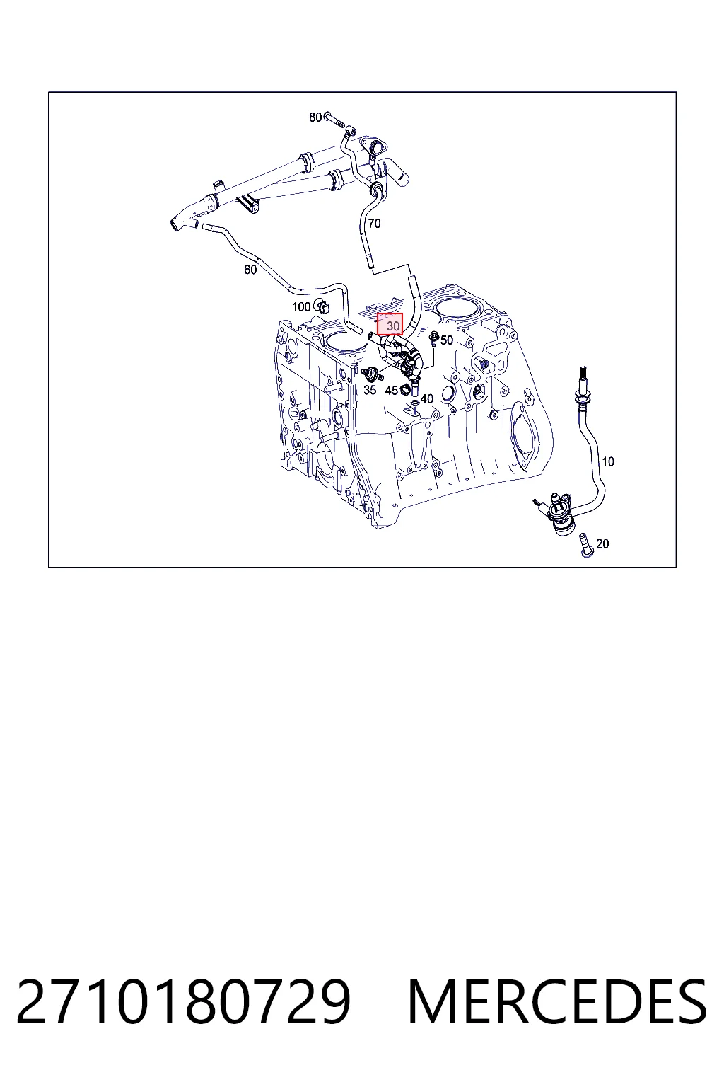 2710180729 Mercedes Válvula de ventilación del cárter