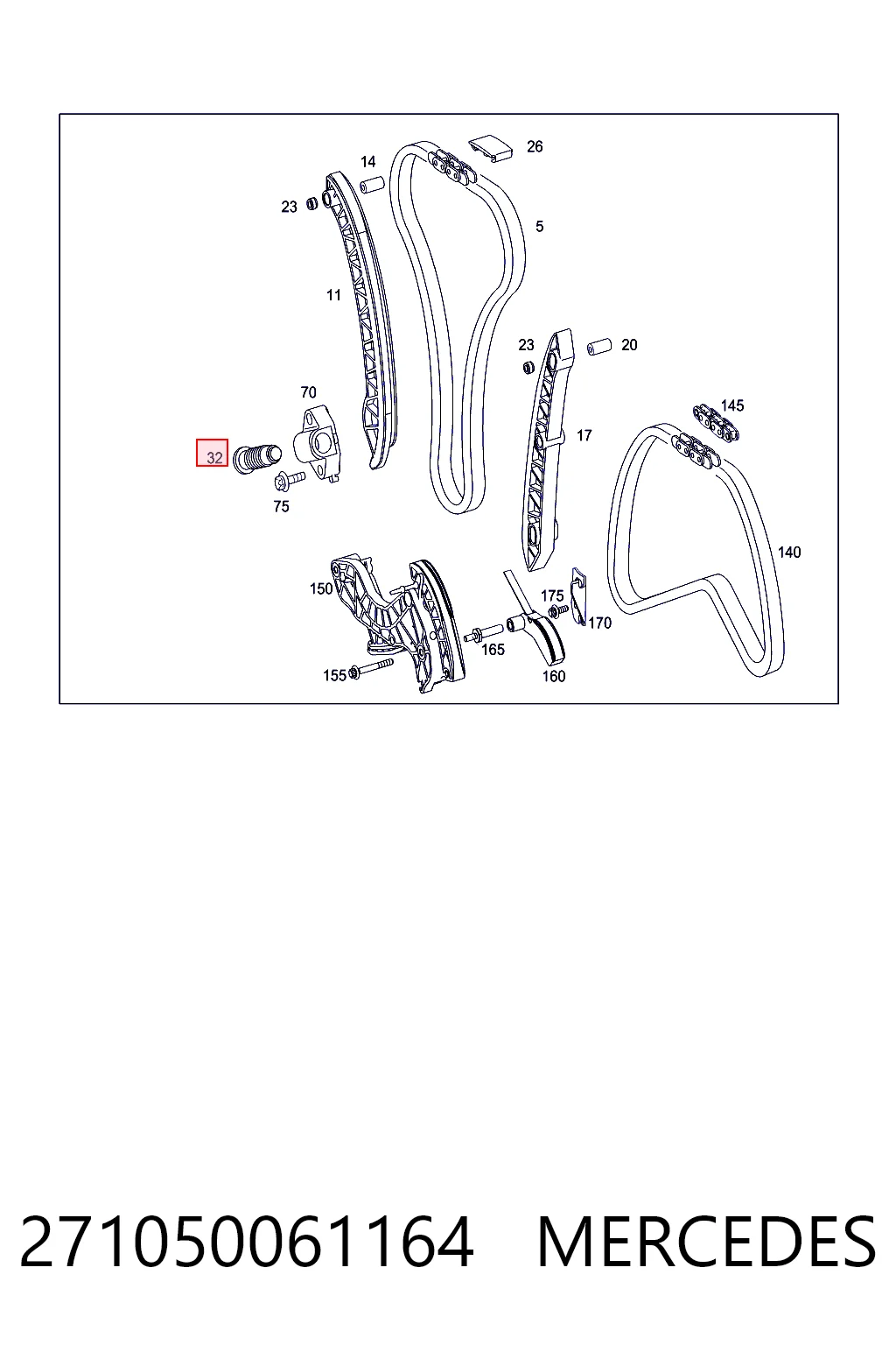 Tensor de cadena de distribución Mercedes C sedán (W203) (2000 - 2007) precio, desde 48,48 EUR