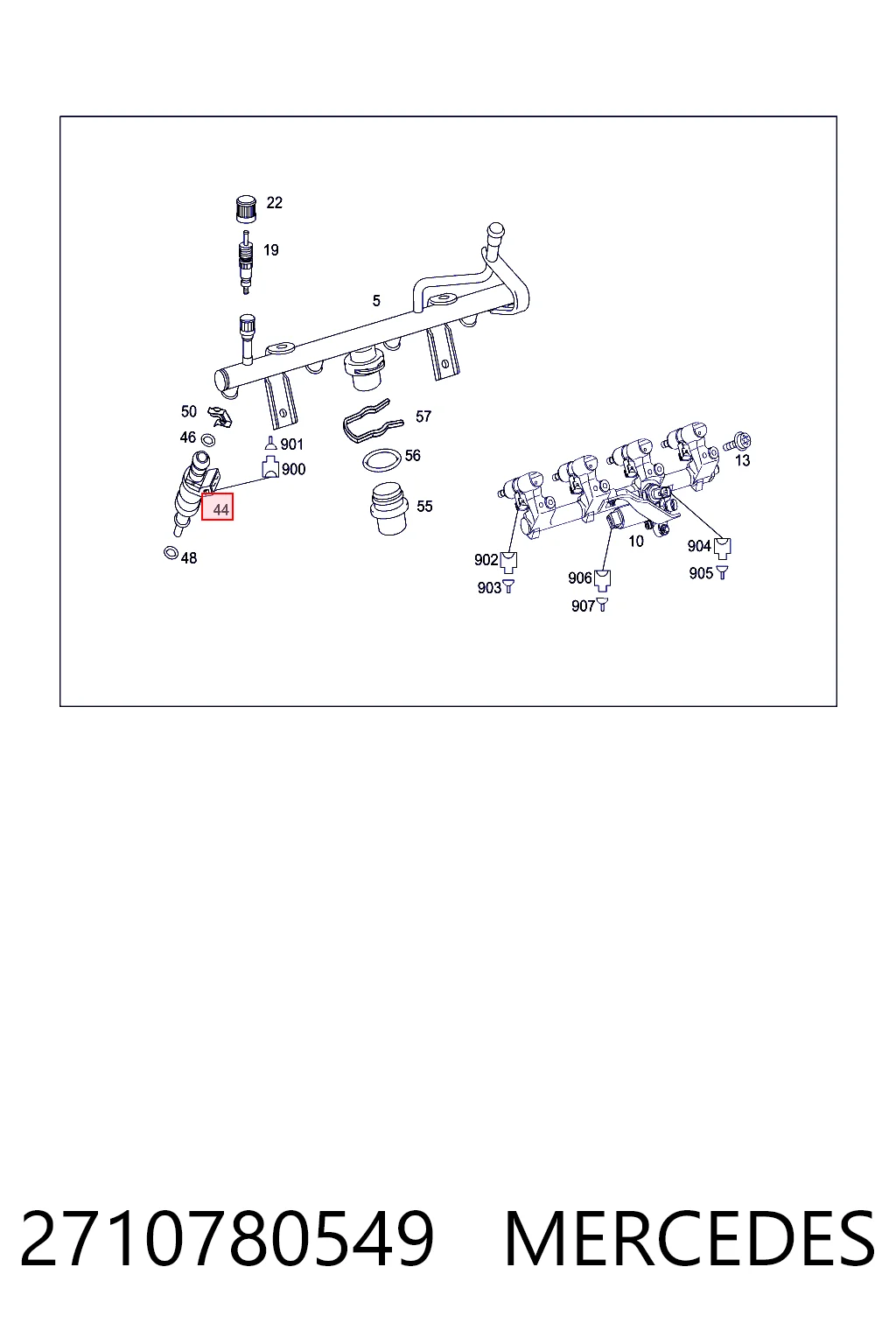 2710780549 Mercedes Inyector de combustible