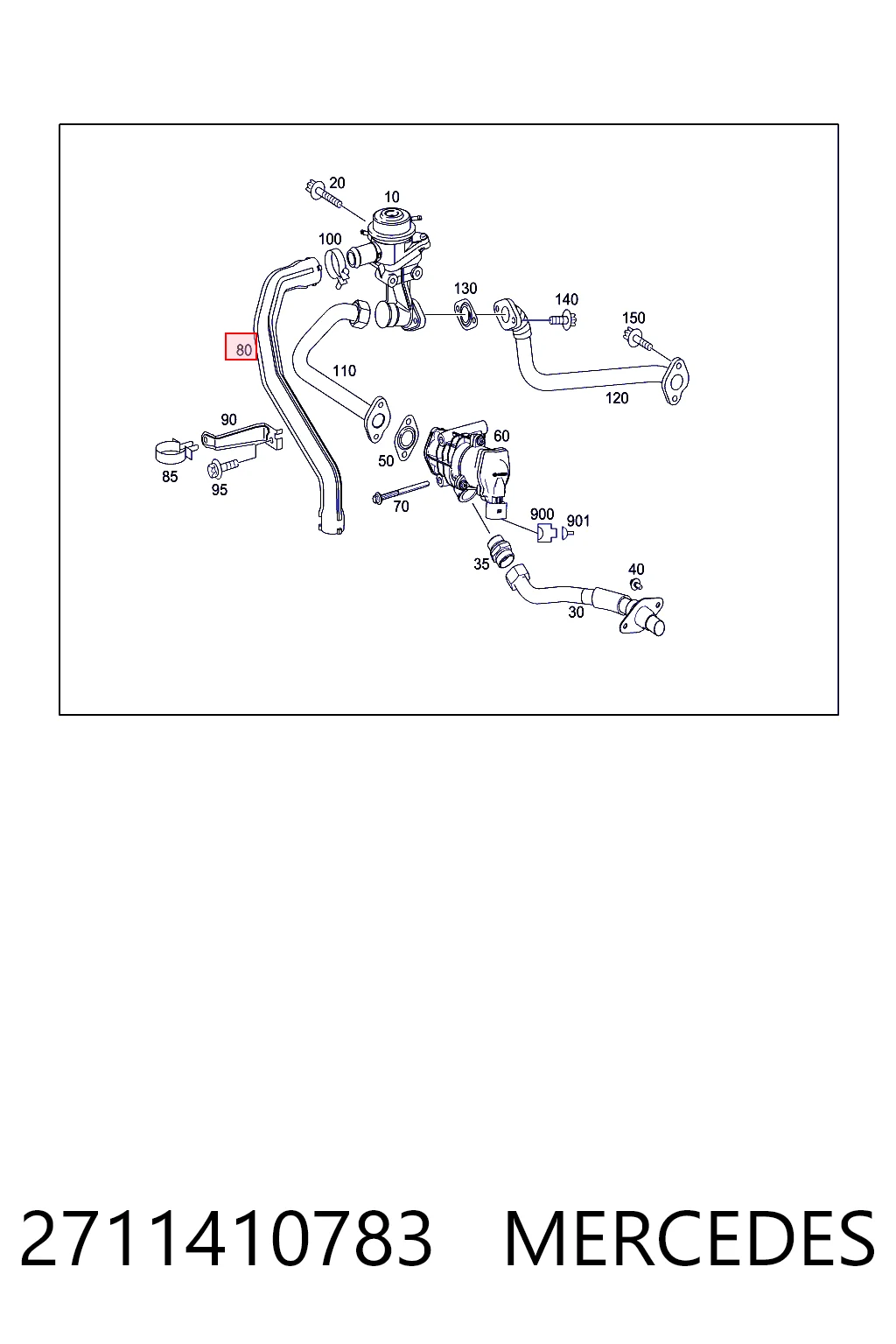 2711410783 Mercedes Tubo del sistema de recirculación de gases de escape EGR