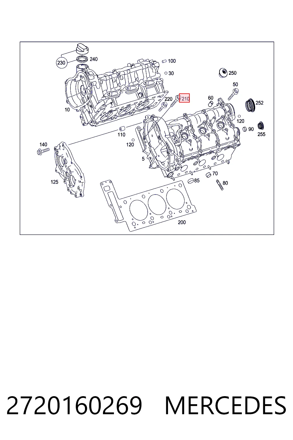 Tornillo de culata 2720160269 MERCEDES