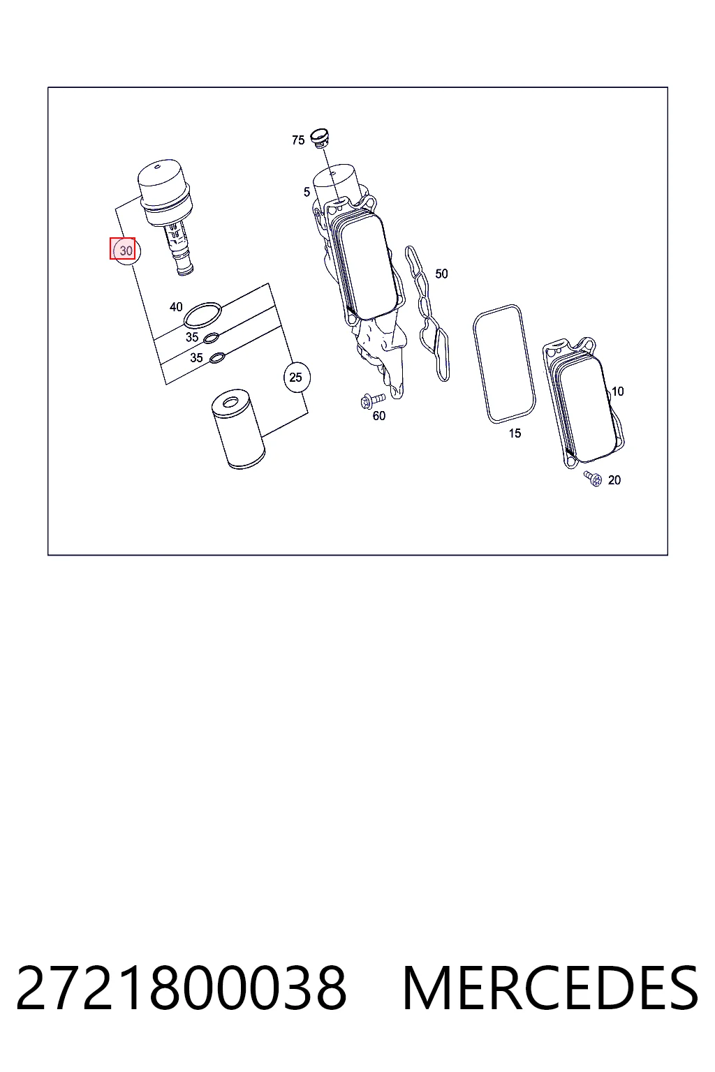 2721800038 Mercedes Tapa del filtro de aceite